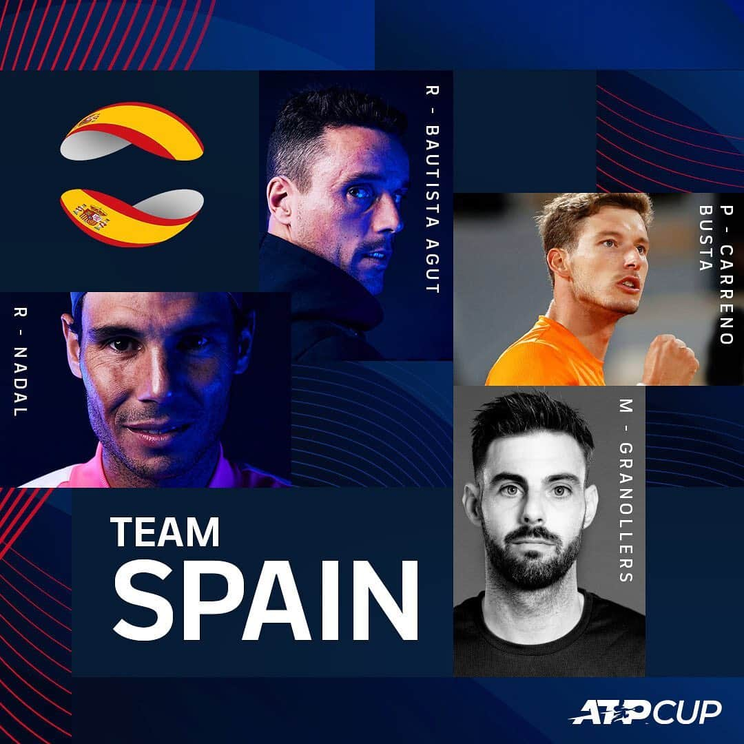 パブロ・カレーニョ・ブスタのインスタグラム：「La @atpcup será la primera parada del año 2021. Se vienen 👏🏼👏🏼👏🏼 #teamspain🇪🇸 #atpcup」