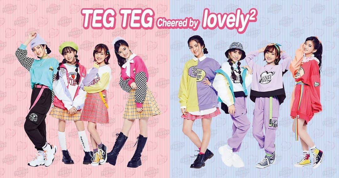 mirage²（ミラージュミラージュ）のインスタグラム：「🐶🍭🌺☀️﻿ ﻿ ﻿ TEG TEG cheered by lovely²　﻿ 初のコラボレーションが決定💗💗﻿ ﻿ キッズストリートウェアブランド「TEG TEG」と﻿ lovely²がコラボレーションが決定😆💕﻿ ﻿ 1月7日（木）よりライトオン限定の﻿ キッズウェアをライトオンのオンラインショップにて、﻿ 先行予約をスタートします♪﻿ ﻿ また先行予約の特典として、対象アイテム2点以上﻿ ご購入頂いた方にオンラインショップ限定カラーの﻿ オリジナルノートが抽選で当たるノベルティ﻿ キャンペーンも実施いたします😎﻿ ﻿ そして、2021年2月1日(月) からは﻿ 店頭にて販売を予定しています😋﻿ ※ライトオンの限定店舗にて展開予定﻿ ﻿ キッズに大人気のlovely²のライトオンでしか﻿ 手に入らないコラボアイテムをぜひ﻿ ゲットしてくださいね！﻿ ﻿ ＜特集ページ＞　﻿ ※1月7日(木)　正午より販売開始﻿ https://right-on.co.jp/feature-pages/210107tegteg/﻿ ﻿ ■商品情報﻿ 先行予約期間﻿ 2021年1月7日（木）正午～2021年1月24日(日)23:59﻿ ﻿ 予約方法：ライトオンONLINE SHOP﻿ （https://right-on.co.jp）﻿ ﻿ お届け予定日：2月上旬予定﻿ ﻿ 店頭販売日：2021年2月1日(月)予定　　﻿ ※ライトオンの限定店舗にて展開予定﻿ ﻿ #lovely2  #ラブリーラブリー﻿ #ラブパトリーナ #ラブパト﻿ #TEGTEG﻿ #ラブパトピンク #愛羽ツバサ #渡辺未優﻿ #ラブパトパープル #紫原サライ #山口莉愛﻿ #ラブパトブルー #青瀬コハナ #山下結衣﻿ #ラブパトシャイン #七色ソラ #杉浦優來﻿ #まるばつさんかく ﻿ #とぅわりんりんたんたん　﻿ #大事なモノ﻿」