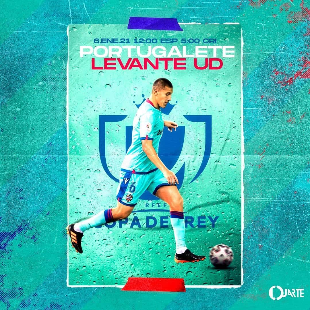 オスカル・デュアルテのインスタグラム：「@levanteud  ¡Partido Copa Del Rey! 🙌 #macholevante🔴🔵🐸 !   📍 Jornada 2 🏆 Copa Del Rey 👑  🆚 Portugalete 🏟 Estadio La Frorida  ⏰ 12:00 🇪🇸 05:00 🇨🇷  📅 Miércoles 6 enero --」