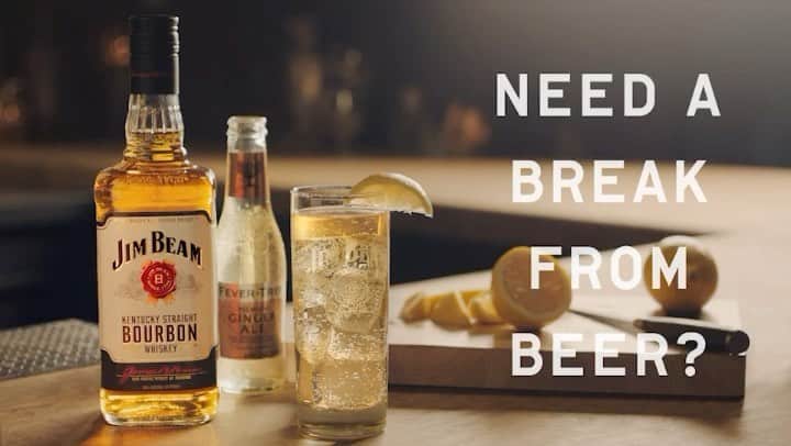 Jim Beamのインスタグラム：「It’s a new year and we could all use a break from something. Give beer a little space, drink a #JimBeamHighball」