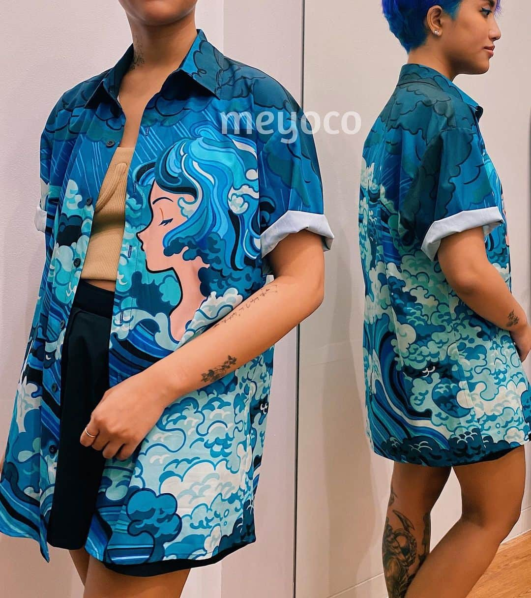 meyocoさんのインスタグラム写真 - (meyocoInstagram)「My apparel store is back open! Button up shirts have been restocked and are available in sizes M-6XL! 🌲🌳🌿🌧🌊 Link in bio!」1月6日 4時17分 - meyoco