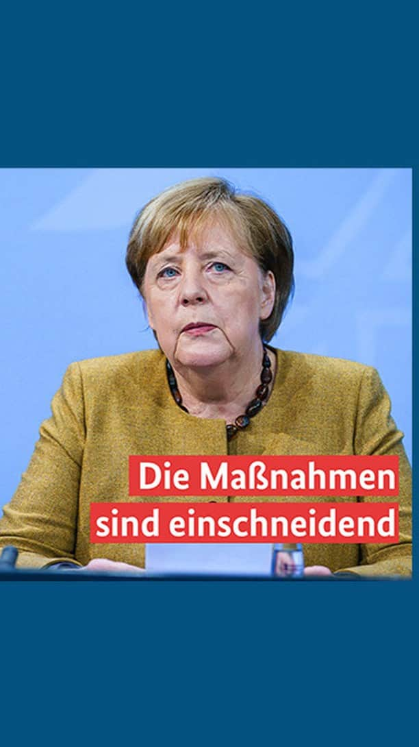 アンゲラ・メルケルのインスタグラム：「„Die Maßnahmen, die wir heute beschlossen haben, sind einschneidend“, betonte Kanzlerin Merkel bei der Pressekonferenz zum Bund-Länder-Beschluss zur Eindämmung der Corona-Pandemie. „Wir ergreifen sie, um unser Ziel zu erreichen: die Infektionsketten wieder nachvollziehen zu können.“  #corona #coronavirus #pandemie #covid_19 #politik #kanzlerin #merkel #januar」