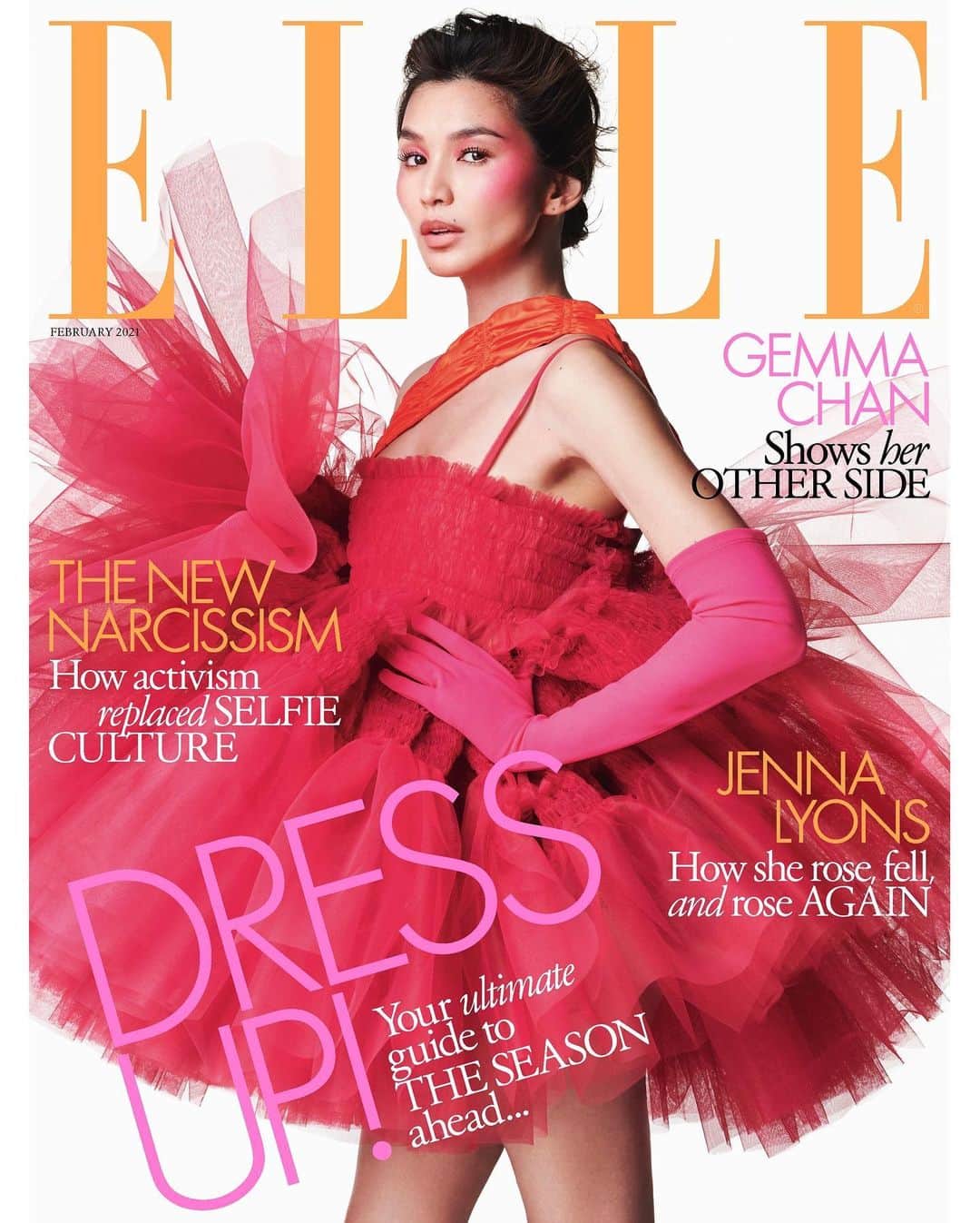 ジェンマ・チャンのインスタグラム：「Thank you @elleuk for this special cover we shot in London back in October. Sending love to everyone, stay safe x ... Thank you to this team 💕 Editor-In-Chief: @farrahstorr Creative Director: @misterthomasjames  Photographer: @marcinkempski Entertainment Director: @lenadecasparis / @tommacklin Stylist: @jennedykennedy Makeup: @pammycochrane using @lorealparis  Hair: @tomomiroppongi Nails: @michelleclassnails」