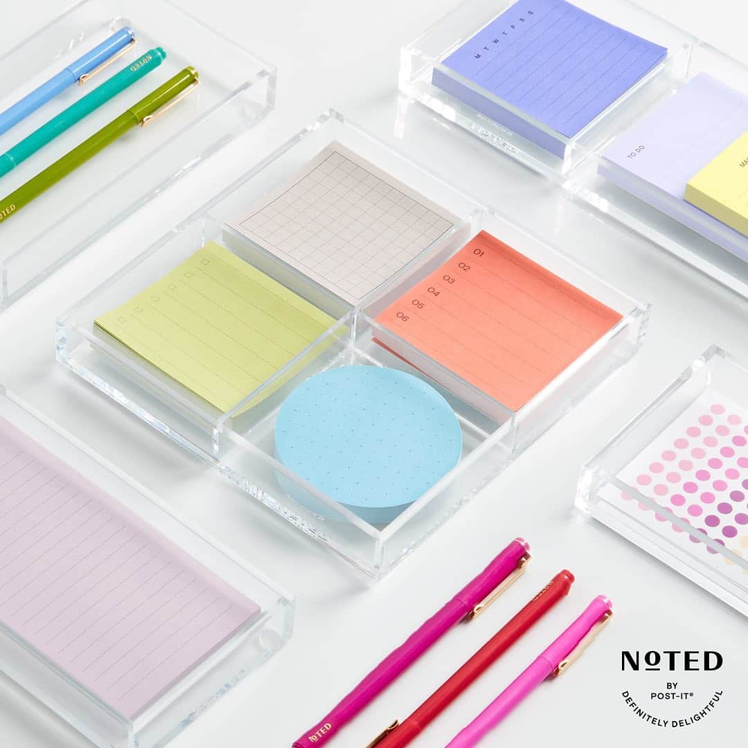 3M（スリーエム）のインスタグラム：「Introducing NEW @NotedbyPostit, a stylish new line of products that add a delightful look to the way you get things done. Marrying @Postit Brand with colorful, simple designs, #NotedbyPostit makes everything from getting things done to capturing your next big idea a lot more fun. Available now at Target.」