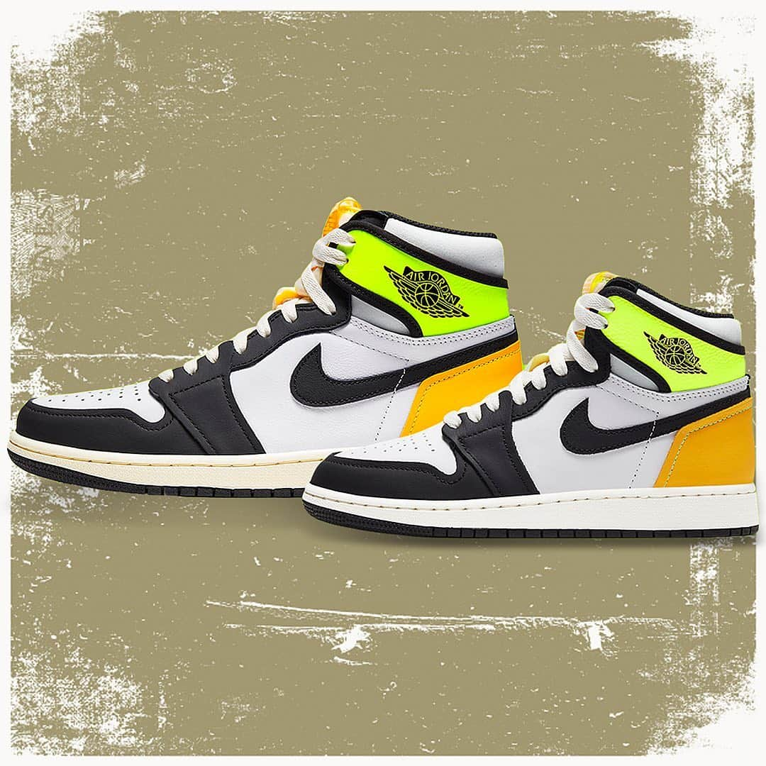 shoes ????のインスタグラム：「Anyone trying to cop these Air Jordan 1 Retro High OG “Volt Gold” dropping on the 9th? 👀👇  #nicekicks #sneakernews #sneakerfreak #kicksonfire #yeezy #airjordan1 #jordans #supreme #hypebeast #highsnobiety #kicksoftheday」