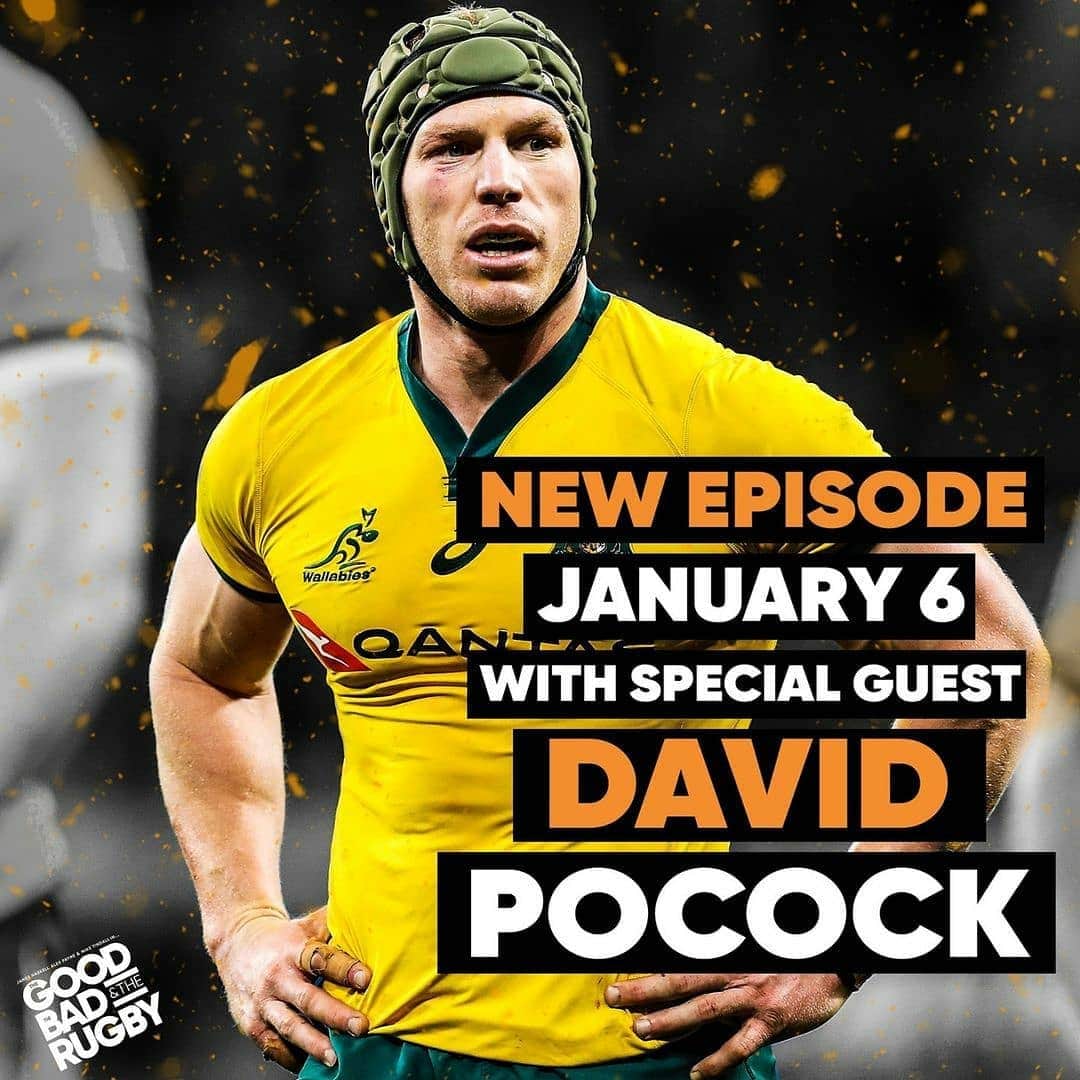 デビッド・ポーコックのインスタグラム：「Really enjoyed chatting to @jameshaskell and @alexpaynetv on @goodbadrugby.  Link in bio.」