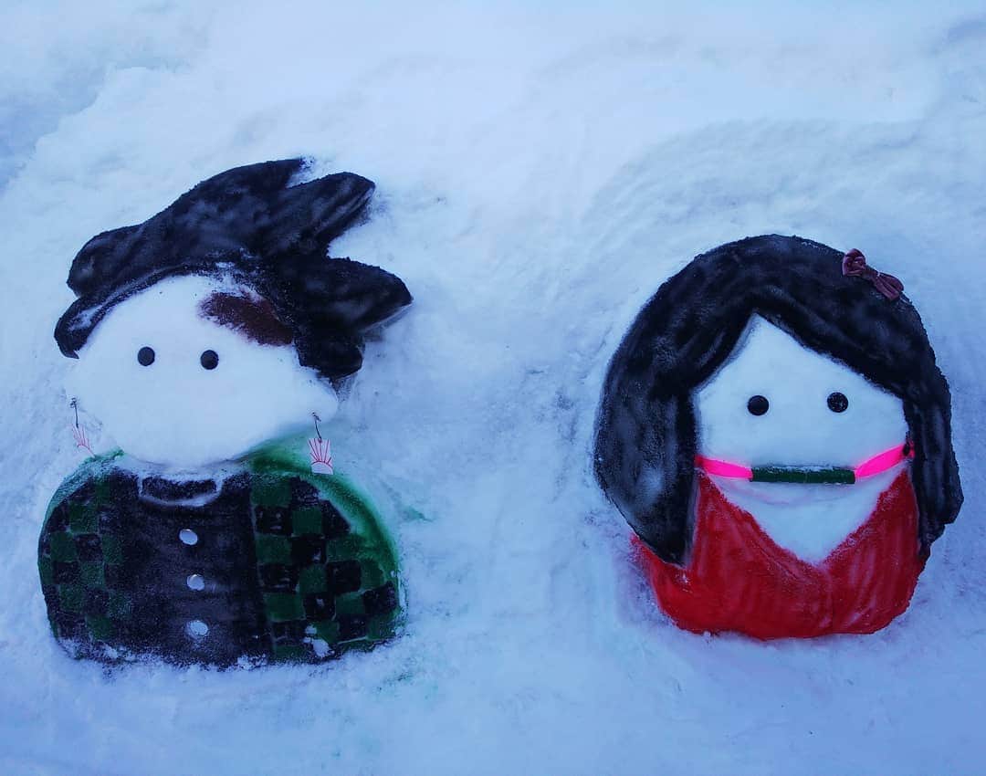 みながわゆみさんのインスタグラム写真 - (みながわゆみInstagram)「#雪 #ゆき #雪で #かわいい #癒される #鬼滅 #鬼滅の刃」1月6日 13時24分 - nama.09.19