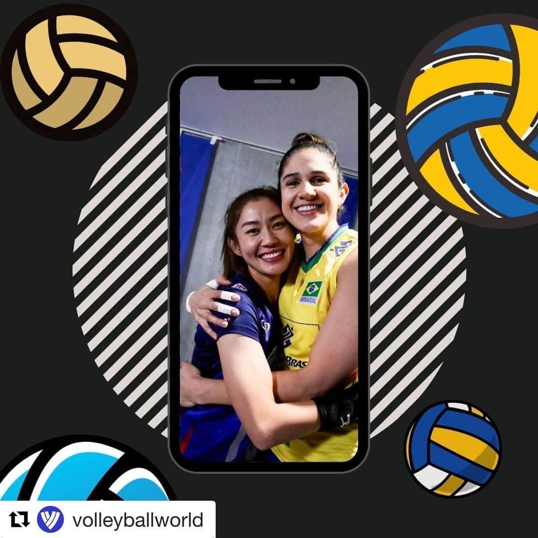 ヌットサラ・トムコムさんのインスタグラム写真 - (ヌットサラ・トムコムInstagram)「#bff 🇹🇭 🇧🇷 ・・・ FRIENDSHIP NEVER ENDS FOR NOOTSARA & NATALIA!  “I like a lot of players, but among those I have played with, my favourite to set to is Natalia Pereira. She is such a talented athlete and a good friend.” -Nootsara.  #ROSTER100 STORY: LINK IN BIO 🏐 @nootsara13 🇹🇭 @natizilio12 🇧🇷 #Volleyball」1月6日 15時43分 - nootsara13