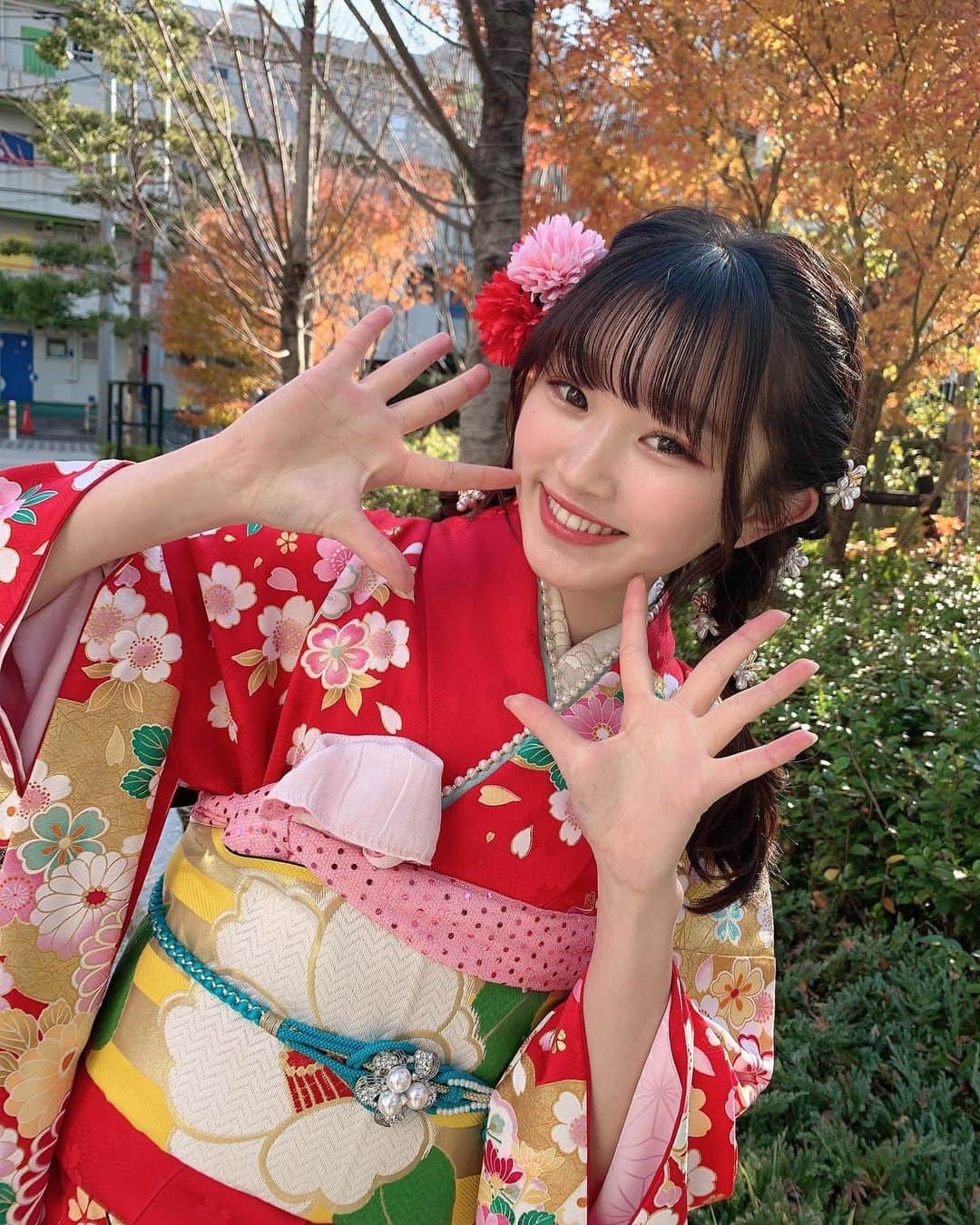 平野夢来（ゆぴぴ）のインスタグラム：「オルガン坂で着たお着物〜〜❕♥️ めっかわ〜めっかわ〜」