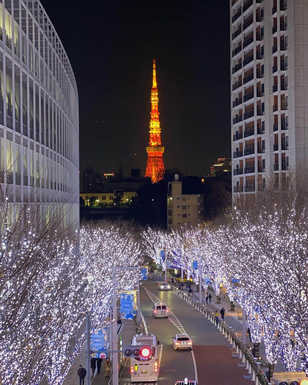 黒澤まさ美のインスタグラム：「. #東京 の#冬 と言えば、、という感じ🗼 . #roppongi  . #tokyotower  #roppongihills  #illumination #night #nightphotography  #nightview  #六本木 #六本木ヒルズ  #六本木イルミネーション  #イルミネーション #今年は青だけ」