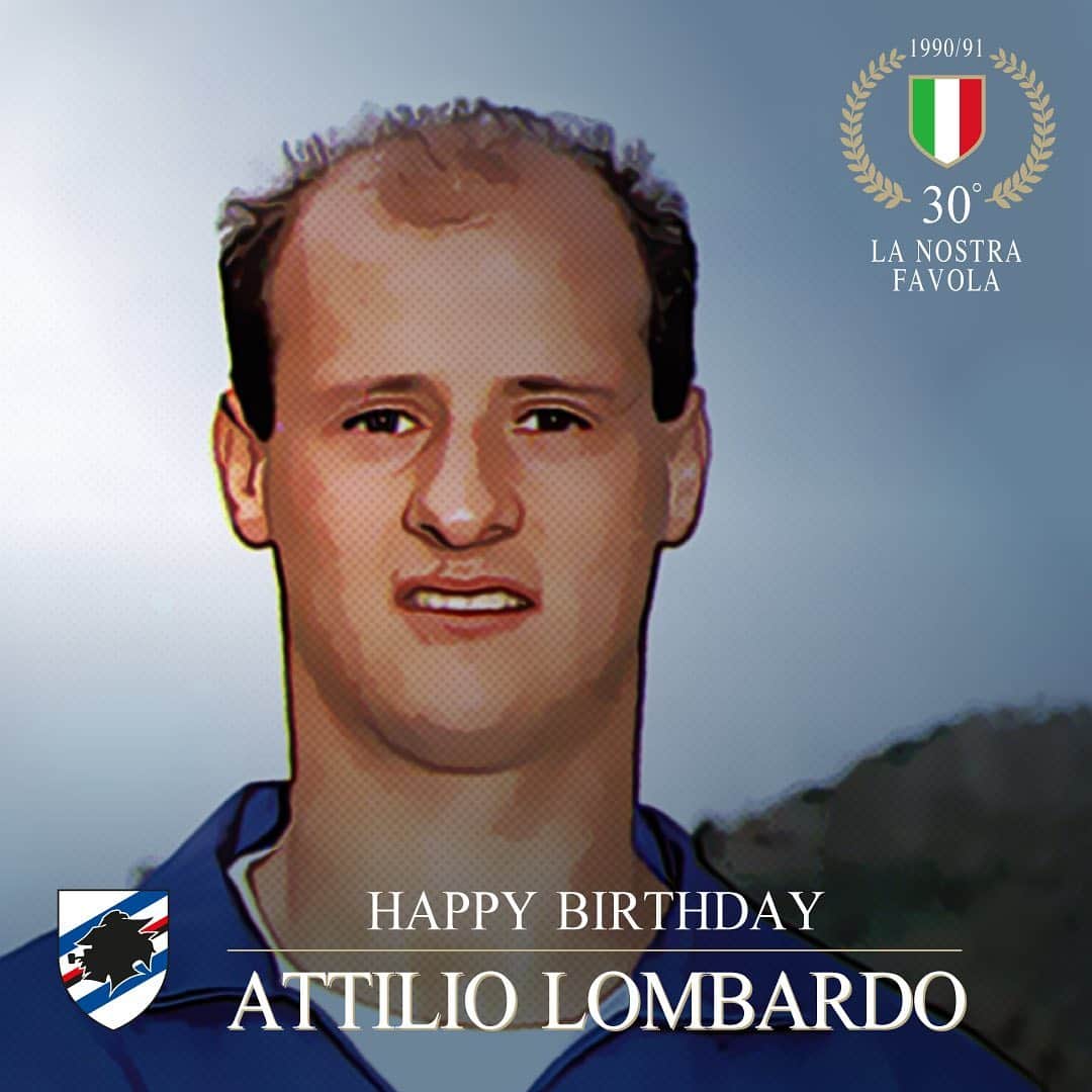 のインスタグラム：「Buon compleanno, Attilio #Lombardo. 🎂5️⃣5️⃣🎉  #INostriEroi. 🥇  #LaNostraFavola. 🇮🇹」