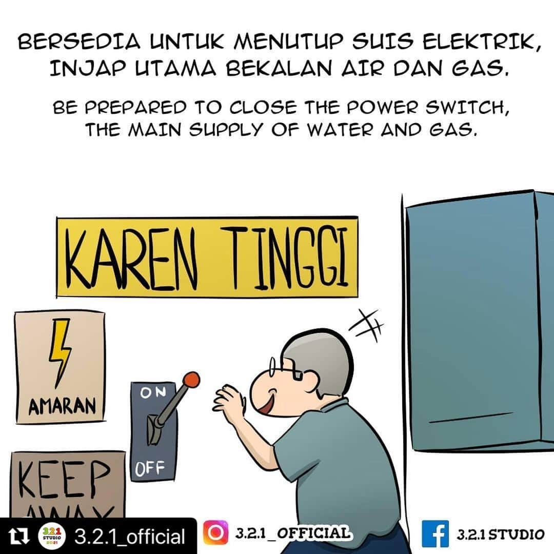 Koleksi Komik Malaysiaさんのインスタグラム写真 - (Koleksi Komik MalaysiaInstagram)「#Repost @3.2.1_official with @make_repost ・・・ Sekarang dah masuk musim tengkujuh, ditambah pula dengan pandemik yang melanda, diharap korang lebih berhati-hati ya! Kalau kawasan korang adalah kawasan yang pernah atau selalu dilanda banjir, ikuti tips ini! . Komen keadaan kawasan korang dan tag keluarga, kawan2, kenalan kat bawah👇Sebarkan gaiss supaya lebih ramai orang tahu!! . Jaga diri, jaga keluarga, patuhi SOP, amalkan langkah pencegahan dan banyakkan berdoa. Covid-19 masih ada dalam komuniti kita, jangan alpa! . Follow kami kat Facebook, Twitter dan Instagram @3.2.1_official . It's monsoon season, coupled with the pandemic that struck at this time, hope you guys be more careful k!! If your area is an area that has or always been hit by flood, follow these tips! . Comment the condition in your area and tag your family, acquiantance, friends below👇Spread the words guyss so that more people know!! . Take care of yourself, take care of your family, follow the SOP, practice prevention steps and pray a lot! Covid-19 is still in our community, don't forget!  . Follow us on Facebook, Twitter and Instagra? @3.2.1_official . #comic #comics #comicstrip #animation #malaysia #komik #komikmalaysia #animasi #anime #cartoon #cartoonist #cartoons #drawing #illustration #mangaartist #mangadrawing #illustrator #gengkomik #webcomic #webtoon #kartun #banjir #flood  #321OFFICIAL #stayhome #malaysiancomic #manga #mangaart #toon」1月6日 17時51分 - tokkmungg_exclusive