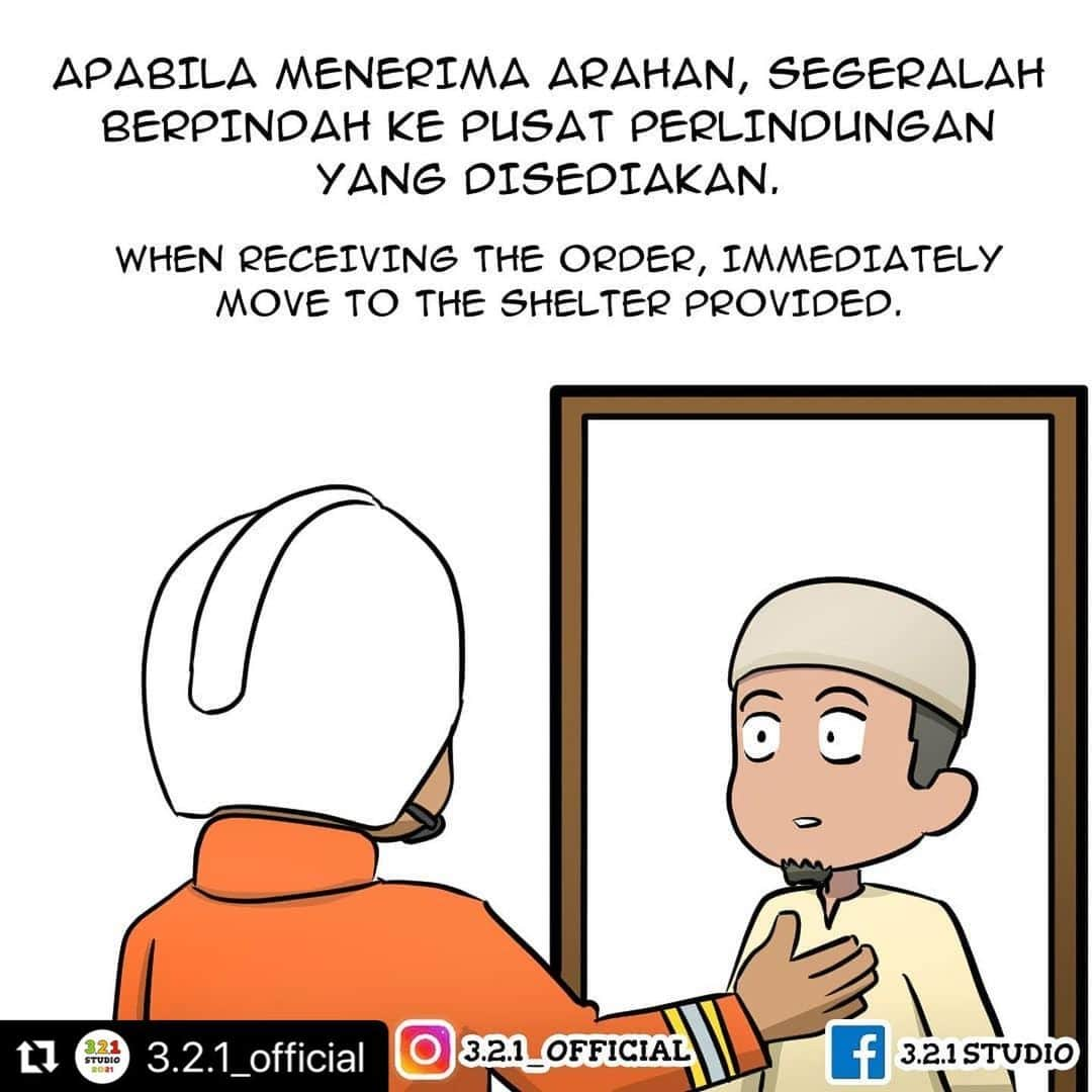 Koleksi Komik Malaysiaさんのインスタグラム写真 - (Koleksi Komik MalaysiaInstagram)「#Repost @3.2.1_official with @make_repost ・・・ Sekarang dah masuk musim tengkujuh, ditambah pula dengan pandemik yang melanda, diharap korang lebih berhati-hati ya! Kalau kawasan korang adalah kawasan yang pernah atau selalu dilanda banjir, ikuti tips ini! . Komen keadaan kawasan korang dan tag keluarga, kawan2, kenalan kat bawah👇Sebarkan gaiss supaya lebih ramai orang tahu!! . Jaga diri, jaga keluarga, patuhi SOP, amalkan langkah pencegahan dan banyakkan berdoa. Covid-19 masih ada dalam komuniti kita, jangan alpa! . Follow kami kat Facebook, Twitter dan Instagram @3.2.1_official . It's monsoon season, coupled with the pandemic that struck at this time, hope you guys be more careful k!! If your area is an area that has or always been hit by flood, follow these tips! . Comment the condition in your area and tag your family, acquiantance, friends below👇Spread the words guyss so that more people know!! . Take care of yourself, take care of your family, follow the SOP, practice prevention steps and pray a lot! Covid-19 is still in our community, don't forget!  . Follow us on Facebook, Twitter and Instagra? @3.2.1_official . #comic #comics #comicstrip #animation #malaysia #komik #komikmalaysia #animasi #anime #cartoon #cartoonist #cartoons #drawing #illustration #mangaartist #mangadrawing #illustrator #gengkomik #webcomic #webtoon #kartun #banjir #flood  #321OFFICIAL #stayhome #malaysiancomic #manga #mangaart #toon」1月6日 17時51分 - tokkmungg_exclusive