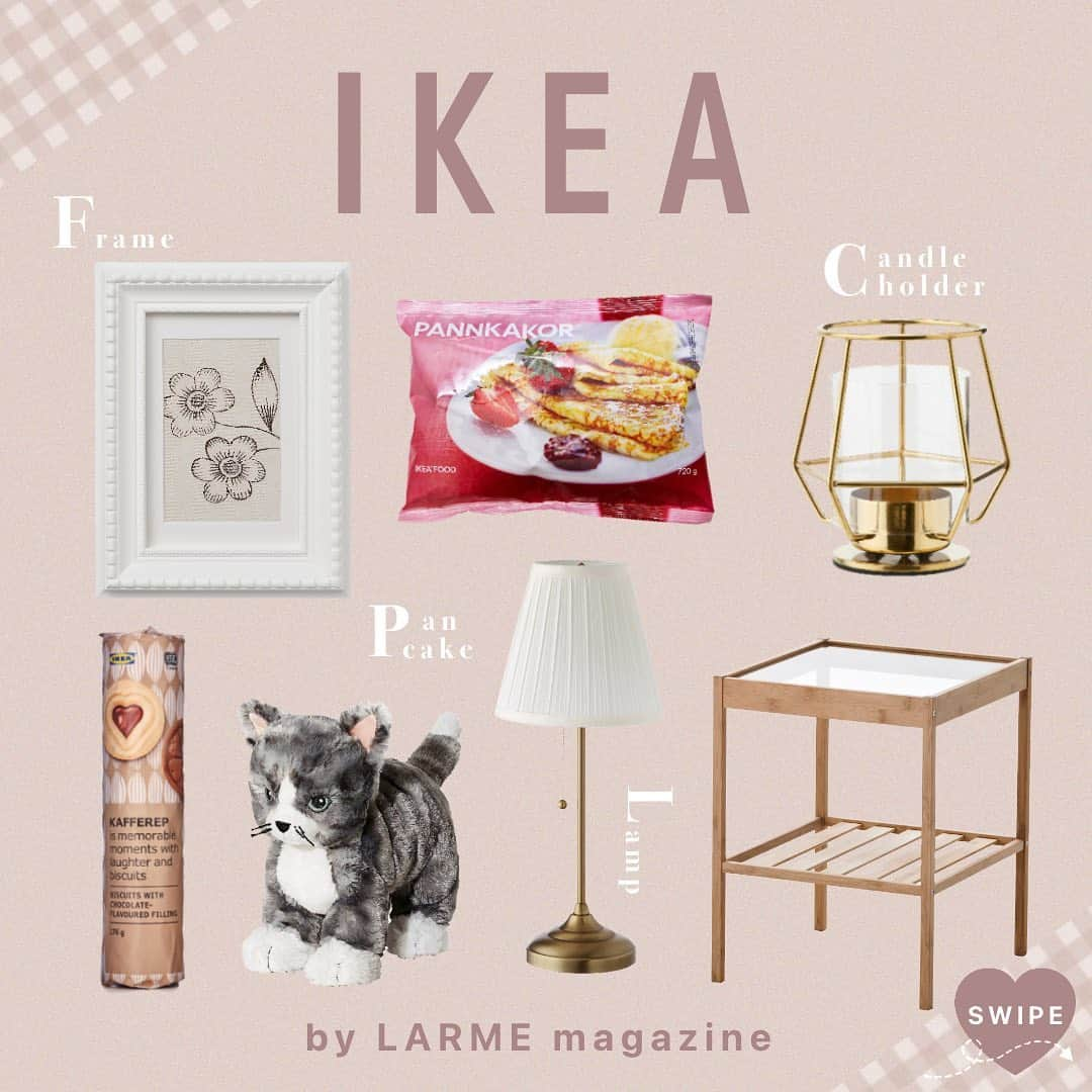 LARMEさんのインスタグラム写真 - (LARMEInstagram)「// 𝐭𝐨𝐝𝐚𝐲’𝐬  𝐭𝐨𝐩𝐢𝐜𝐬 ☟︎♥︎﻿﻿﻿﻿﻿﻿﻿﻿﻿﻿﻿﻿﻿﻿﻿﻿﻿﻿﻿﻿﻿ 《 IKEA 》﻿﻿﻿﻿﻿﻿﻿﻿﻿﻿﻿﻿﻿﻿﻿﻿﻿﻿﻿﻿ ﻿﻿﻿﻿﻿﻿﻿﻿﻿﻿﻿﻿﻿﻿﻿﻿﻿﻿﻿﻿ IKEAのインテリア雑貨やおやつで おうち時間をたのしく🧺🍒  プチプラで可愛いアイテムが 揃うので少しお部屋の雰囲気を 変えたい時にもぴったり🤍ˎˊ˗  IKEAはインテリアだけでなく おやつやぬいぐるみも かわいいんです🧸🌟  詳しくは2枚目以降を checkしてね♡ ﻿﻿﻿﻿﻿﻿﻿﻿﻿﻿﻿﻿﻿﻿﻿﻿﻿﻿﻿﻿ #LARME #larmemagazine #fashionmagazine #ラルム #雑誌 #ファッション絵本 #IKEA #ikeahome #ikeainterior #イケア #おうち時間 #おうち時間を楽しむ #部屋 #部屋作り #インテリア雑貨 #インテリア #ベッドサイドテーブル #ランプ #フォトフレーム #おやつ #ぬいぐるみ #キャンドルホルダー #ベッドトレイ #鏡」1月6日 18時20分 - larmemagazine