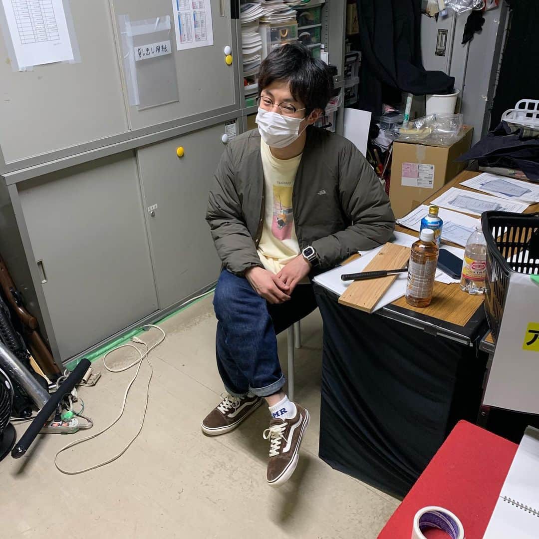 池田真一のインスタグラム：「中村さんのNorth Faceのロゴ小さっちゃ！！！！」