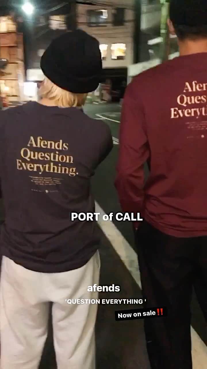 のインスタグラム：「Positive Change Long sleeve tee @afends   Price ¥5,800+tax Color MOONBEAM.DEEP WATER.BLOOD  QUESTION EVERYTHING '常に探求心を持って生きる' というブランドテーマがバックプリントされています✌️  #afends #questioneverything #portofcall」