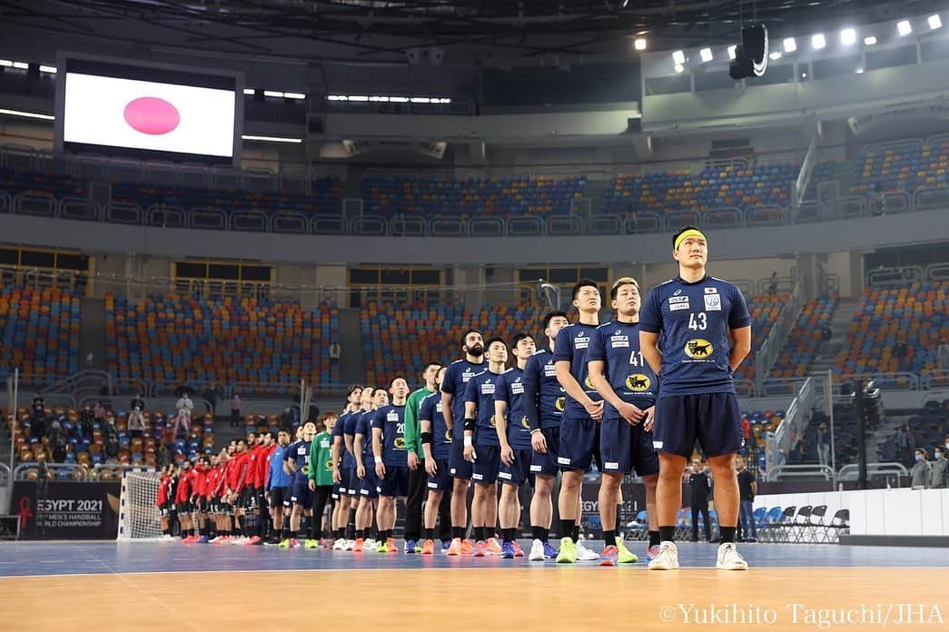 坂井幹さんのインスタグラム写真 - (坂井幹Instagram)「. . test match vs EGYPT🇪🇬 . #handball #japan #egypt  #worldchampionship  #pharaoh」1月7日 6時05分 - motokisakai16