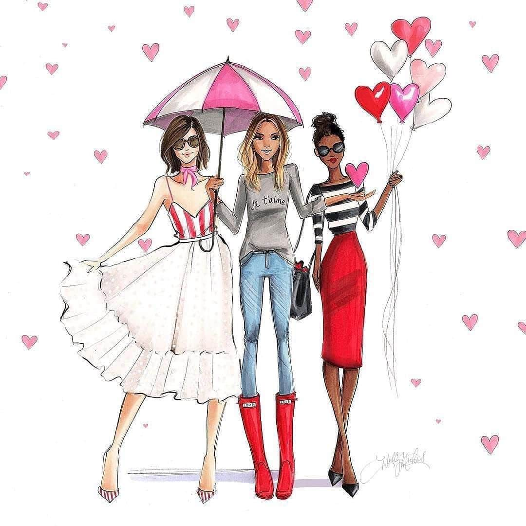 Holly Nicholsさんのインスタグラム写真 - (Holly NicholsInstagram)「Lotta love 🥰♥️ #fashionillustration #valentinesday #copicmarkers #copic」1月6日 21時38分 - hnicholsillustration