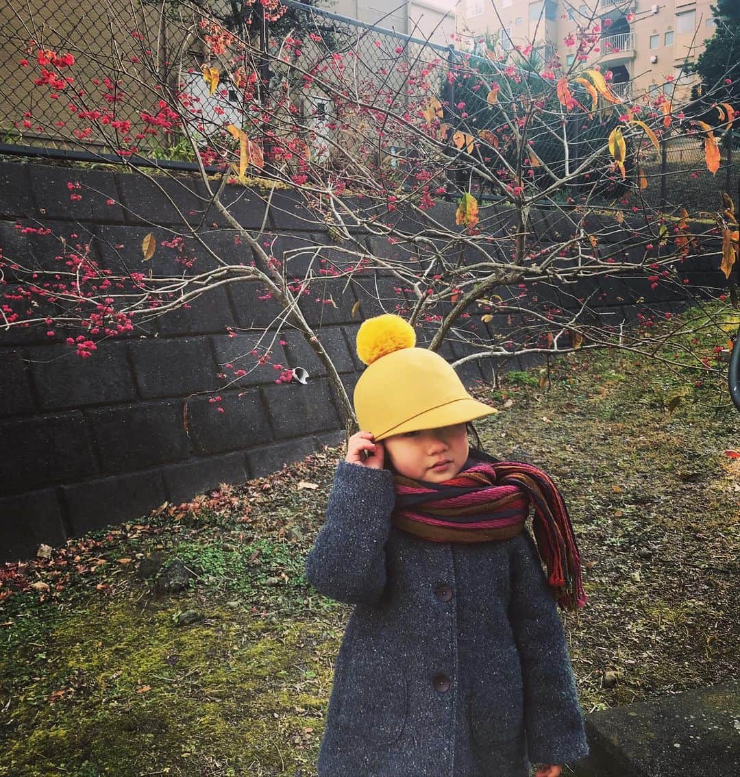 有坂美香のインスタグラム：「winter attire 🍁❄️ 01.06.2020  #ツルピカタマゴちゃん カメラ向けたらポーズとった😂😂😂」