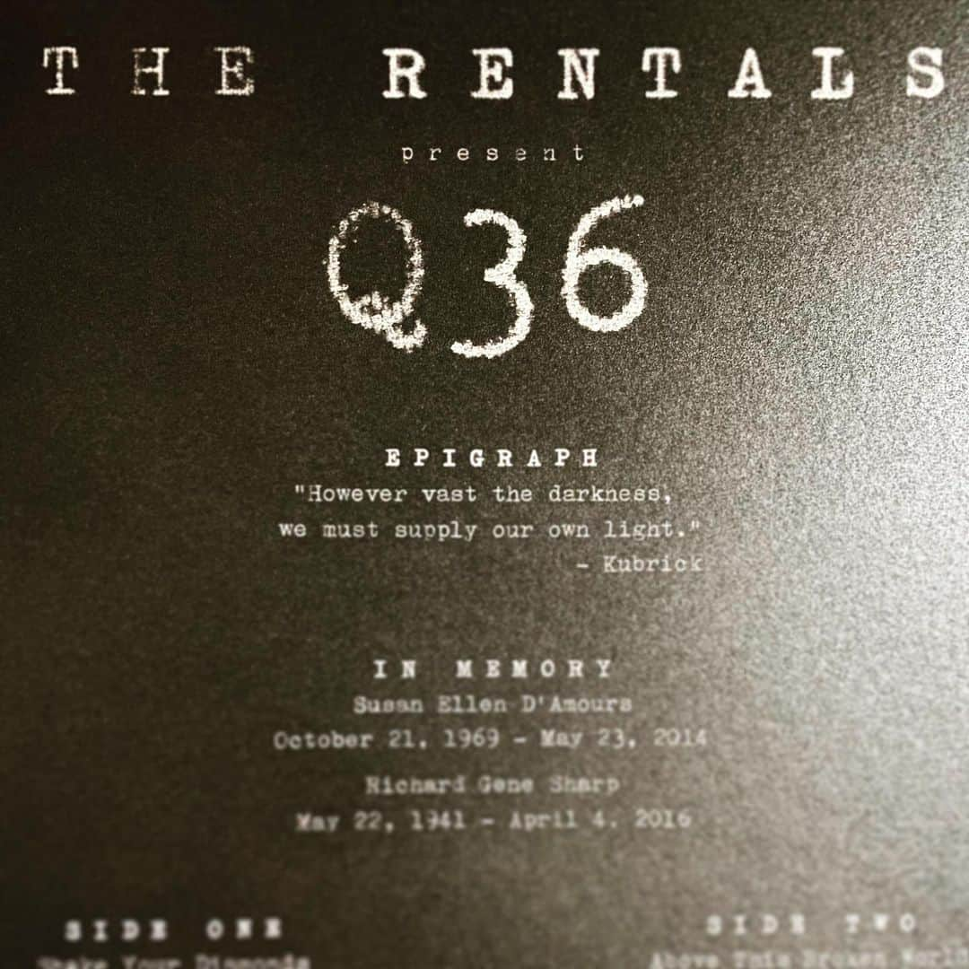 後藤正文さんのインスタグラム写真 - (後藤正文Instagram)「THE RENTALS 『Q36』  僕も参加しました。LPで是非！！ 細部にもこだわった、MATTの素晴らしい新作です。」1月6日 23時29分 - gotch_akg