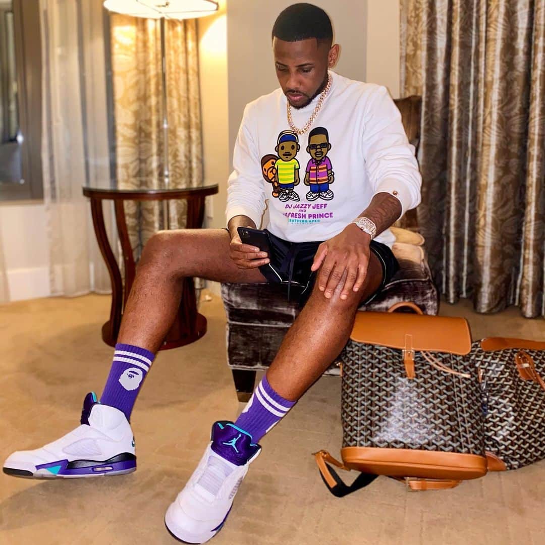 ファボラスのインスタグラム：「Fresh Prince J’s, i got my Grape’s on.. I keep killing shit til all the yellow tape’s gone...  #MrRIP」