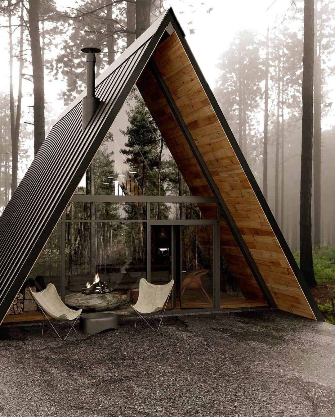 Architecture - Housesのインスタグラム：「⁣ 𝐐𝐮𝐢𝐞𝐭 𝐒𝐩𝐚𝐜𝐞 𝐇𝐨𝐮𝐬𝐞⁣ 'After Rain Cabin', located in the forest to relax while enjoying nature 🥰. A place thought to be a private residence and design in wabi sabi style 🤩. Do you like it? Tag a friend for inspo 👇⁣ _____⁣⁣⁣⁣⁣⁣⁣⁣⁣ 📐 💻  @yana_design_home  📍 Lake Tahoe, California⁣ #archidesignhome⁣⁣⁣⁣⁣ _____⁣⁣⁣⁣⁣⁣⁣⁣⁣ #architecture #architect #arquitectura #architettura #interiordesign #archilovers #architecturephotography #amazingarchitecture⁣⁣ #archilovers #allofrenders #architecht #aallofarchitecture #visualization #3dsmax #3dvisualization #wabisabi #wabisabistyle #design_only #dream_image #designprojects #renders」