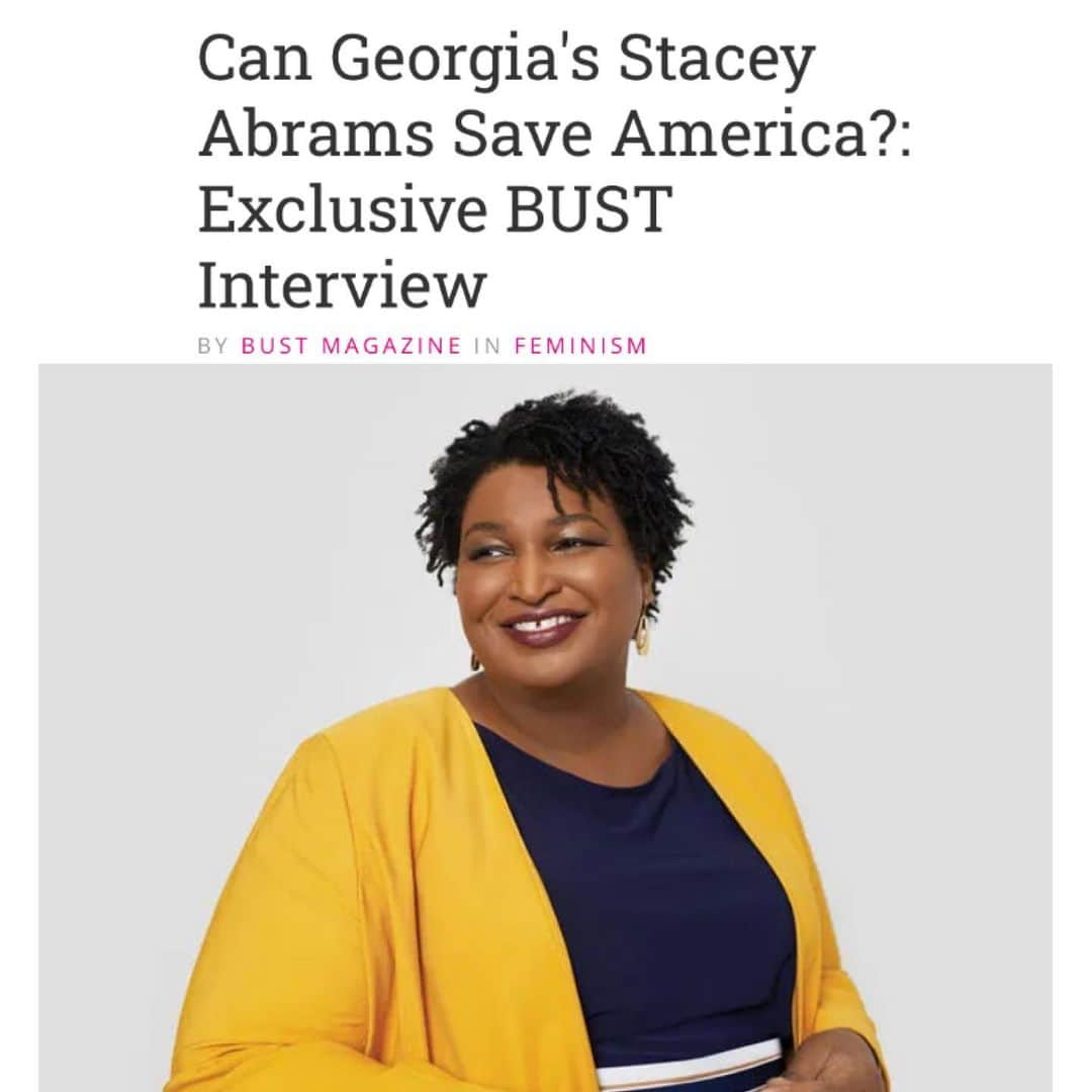 アンバー・タンブリンさんのインスタグラム写真 - (アンバー・タンブリンInstagram)「Today is a good day to re-up this Bust Magazine cover interview I did of the singular, spectacular Stacey Abrams. As it turns out, the answer to this question is a resounding: Yes.   “The morning after 2020’s Super Tuesday election, I found myself waking up in a Florida hotel room, hung over with a half-eaten bag of Doritos by the bedside and a Le Tigre song still on repeat in my headphones. I checked my phone to discover in horror that I had texted Stacey Abrams in the middle of the night in a state of inebriated despair over the election results and where our country seemed to be headed. That afternoon, as my friend Phil and I boarded a flight back to New York, my phone rang. It was Ms. Abrams. I told her we were about to take off, and she quickly said: “Listen to me, before we hang up, I just want to say that everything is going to be OK. You’ll see. Things are changing. Trust me.” ...”  (Link in bio to read the full interview.)」1月7日 0時12分 - amberrosetamblyn