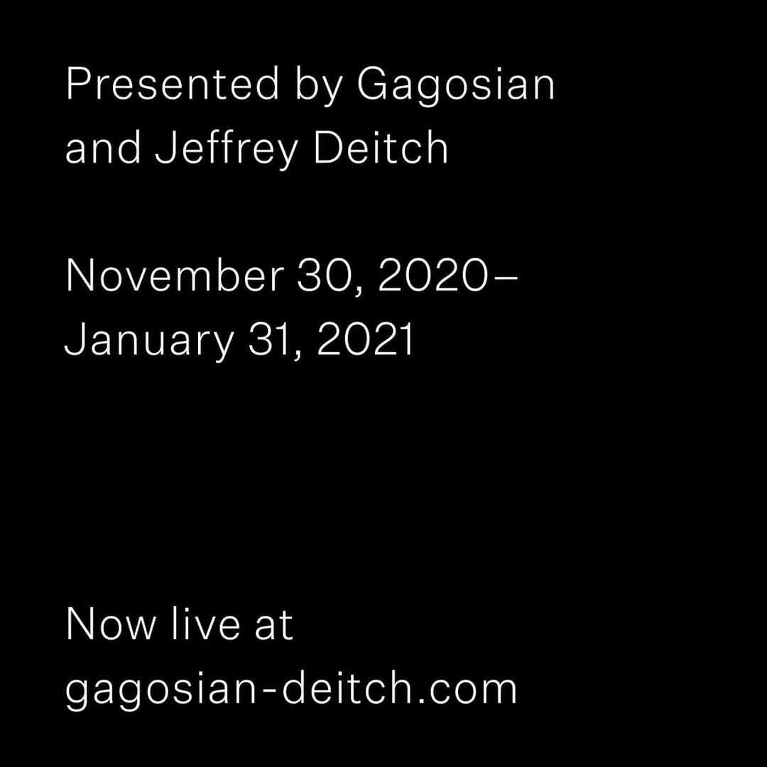 ガゴシアン・ギャラリーさんのインスタグラム写真 - (ガゴシアン・ギャラリーInstagram)「#GagosianDeitch: Visit gagosian-deitch.com to view "The Future," this year’s annual thematic exhibition presented by Gagosian and Jeffrey Deitch. Whether addressing urgent and specific issues like climate change or considering non-anthropocentric positions in which nature assumes greater agency over human interventions, several artists in the exhibition explore environmental themes in their work.   Tauba Auerbach explores the visual beauty derived from heat recordings of the Earth’s surface, despite the devastating implications such rising temperatures will continue to have on the planet’s inhabitants. Alicja Kwade creates a work on paper by arranging watch hands and precisely sized segments of rulers—tools used to gauge precipitation levels, which are in constant flux today due to climate change—to resemble rainfall.   Both Urs Fischer and Asal Peirovi communicate environments in which nature, suggested by cascading foliage or overgrowth, encroaches on human subjects or architecture. With his uncannily realistic depiction of a glowing Los Angeles sunset juxtaposed with a trash can brimming with waste, Sayre Gomez alludes to the human activities—such as car emissions causing pollution—that contribute to the extraordinarily vibrant skies of the region, while Pae White employs a similarly sumptuous color palette to evoke an otherworldly environment reminiscent of outer space. Follow the link in our bio to explore the online presentation. __________ #Gagosian #JeffreyDeitch @jeffreydeitchgallery @artbasel @tau_au @ursfischerstudio @_sayre_gomez_ @alicjakwade @asalpeirovi @paewhitestudio (1) Tauba Auerbach, "Heat Current I," 2020 © Tauba Auerbach; (2) Urs Fischer, "Foliage," 2019 © Urs Fischer; (3) Sayre Gomez, "Hilarity Ensues," 2020 © Sayre Gomez; (4) Alicja Kwade, "Principium," 2020 © Alicja Kwade; (5) Asal Peirovi, "Untitled," 2020 © Asal Peirovi; (6) Pae White, "Nighthawker," 2020 © Pae White. Design: @apracticeforeverydaylife. Developer: @kieranstartup」1月7日 0時51分 - gagosian