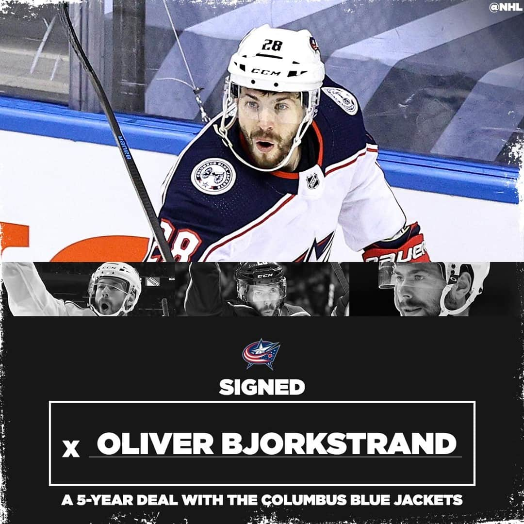 NHLさんのインスタグラム写真 - (NHLInstagram)「Ink to paper. 🖊️  The @bluejacketsnhl have signed @oliverbjorkstrand to a 5-year extension.」1月7日 1時10分 - nhl