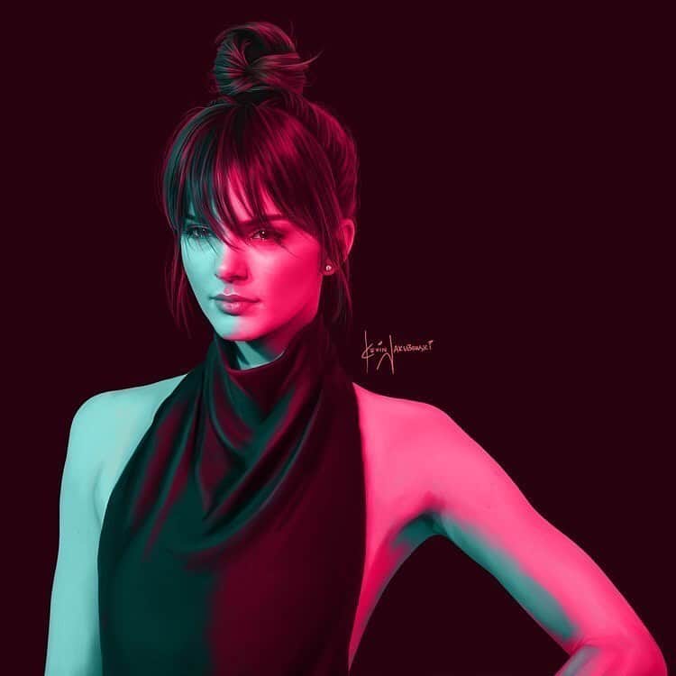 Art Collective Magazineさんのインスタグラム写真 - (Art Collective MagazineInstagram)「Really nice digital painting by @kevinfromtheartdept 💥 Give him a follow for more great work! #artnerdsupport #artnerd #digitalart #digitalpainting #digital #kendalljenner @kendalljenner」1月7日 1時39分 - art_collective