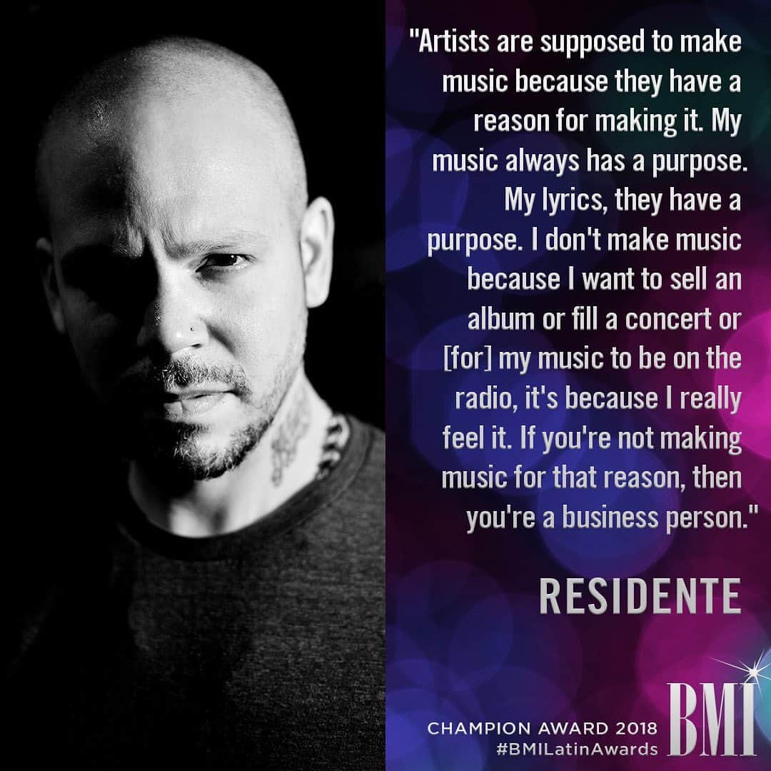 Broadcast Music, Inc.さんのインスタグラム写真 - (Broadcast Music, Inc.Instagram)「Wise words from @residente! #BMIFamily」1月7日 1時49分 - bmi
