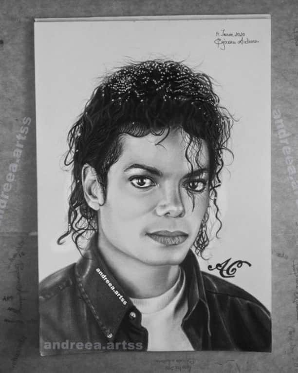 マイケル・ジャクソンさんのインスタグラム写真 - (マイケル・ジャクソンInstagram)「Michael fan Andreea (@andreea.artss) from Romania drew an amazing portrait of MJ. Great work Andreea!」1月7日 2時20分 - michaeljackson