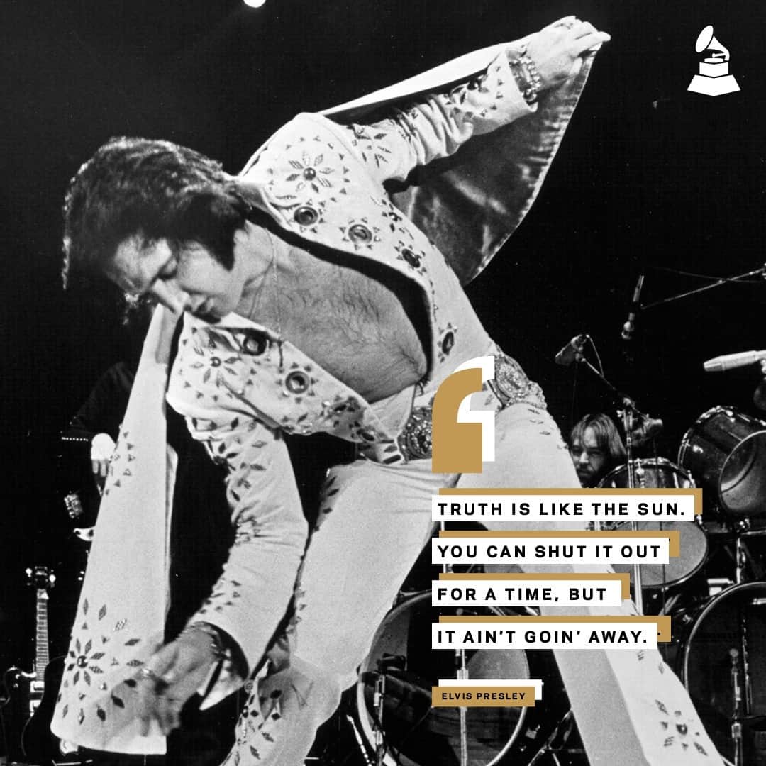 The GRAMMYsさんのインスタグラム写真 - (The GRAMMYsInstagram)「#WednesdayWisdom from three-time GRAMMY winner and The King of Rock and Roll, #ElvisPresley. 🎵  Fun fact: He was awarded the Recording Academy Lifetime Achievement Award in 1971, plus has seven recordings in the GRAMMY Hall Of Fame, including "Don't Be Cruel," "Heartbreak Hotel," "Hound Dog," and "Jailhouse Rock." #GRAMMYs」1月7日 4時20分 - recordingacademy