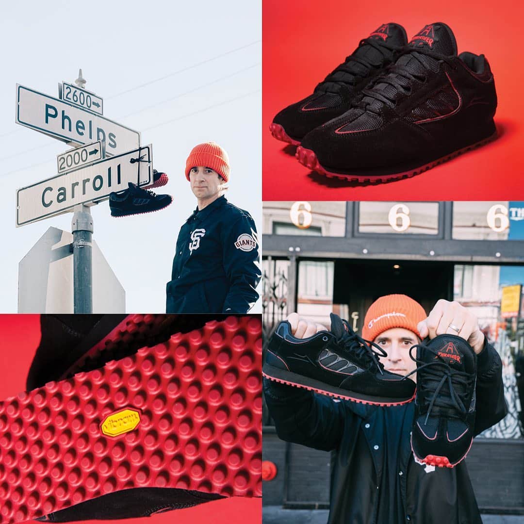 ラカイリミテッドフットウェアのインスタグラム：「@furrycalamari @thrashermag @66_6th  Tomorrow - 12 pm pst at select skate shops and Lakai.com Tag your shop for availability #LakaiXThrasher」