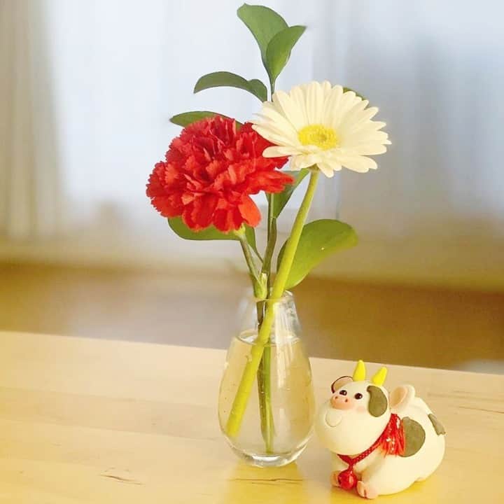 Bloomee LIFEさんのインスタグラム写真 - (Bloomee LIFEInstagram)「今年の干支の置き物と一緒に、お花を飾ってみませんか💐？⠀ ⠀ とても可愛らしい干支の置物は⠀ @miki.t.hy.g さんの⠀ お母さまの手作りなんだそう👏⠀ ⠀ 思いがこもったものを一緒に飾ると⠀ お花を見るたびに、ほっこり癒されますね🐮🌹⠀ ⠀ @miki.t.hy.g さんのお写真⠀ ⠀ #bloomeelife#ブルーミーライフ#お花の定期便#プチブーケ#サブスク#花のある生活#花好きな人と繋がりたい#おうち時間#花部#花写真#花が好き#花を飾る#暮らしを楽しむ#日々の暮らし#丁寧な暮らし#日々#お花のある暮らし#素敵な休日#暮らしを整える#くらしのきほん#日々の暮らしを楽しむ#丁寧に暮らす#おうち時間#インテリアフラワー#ナチュラルインテリア#豊かな暮らし」1月7日 10時23分 - bloomee