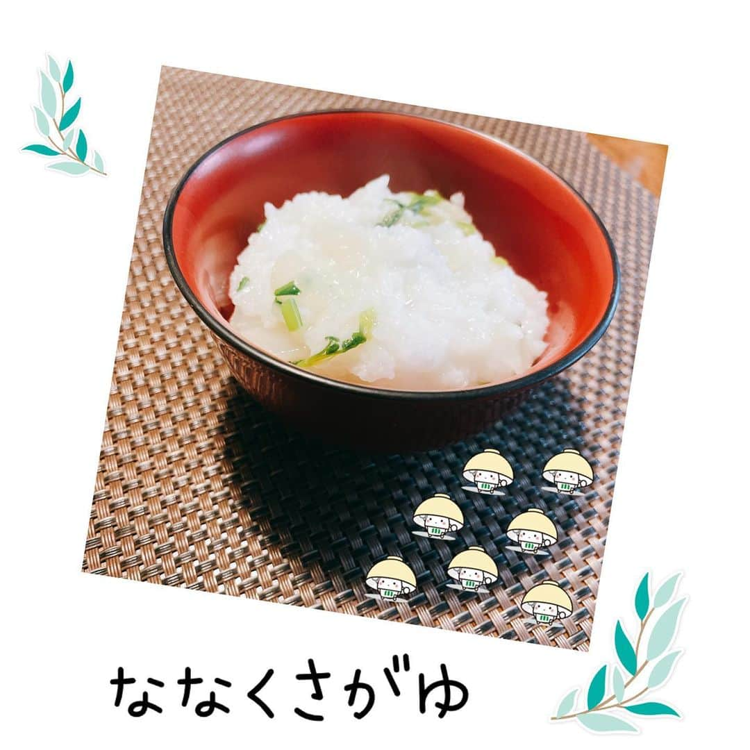 ミツハシくん-Mitsuhashi Rice-さんのインスタグラム写真 - (ミツハシくん-Mitsuhashi Rice-Instagram)「セリ、ナズナ、ゴギョウ、ハコベラ、ホトケノザ、スズナ、スズシロ ～  春の七草、今日は七草がゆの日だよ♪ 1年間の無病息災を願って春の野草を入れたお粥を食べるもので、 時代や地域によって使用する七草に変化はあったりはするんだけど、 鎌倉時代くらいからの歴史があるんだって！びっくり～。  ビタミンや鉄分などの栄養も取れて、体にも優しい七草がゆ。 スーパーなどで七草セットなどもあるので、 ぜひ健康を願って作って食べてみてね～  #ミツハシくん #ミツハシライス #mitsuhashirice #企業キャラクター #七草がゆ　#春の七草 #セリ #ナズナ #ゴギョウ #ハコベラ #ホトケノザ #スズナ #スズシロ」1月7日 12時19分 - 3284rice