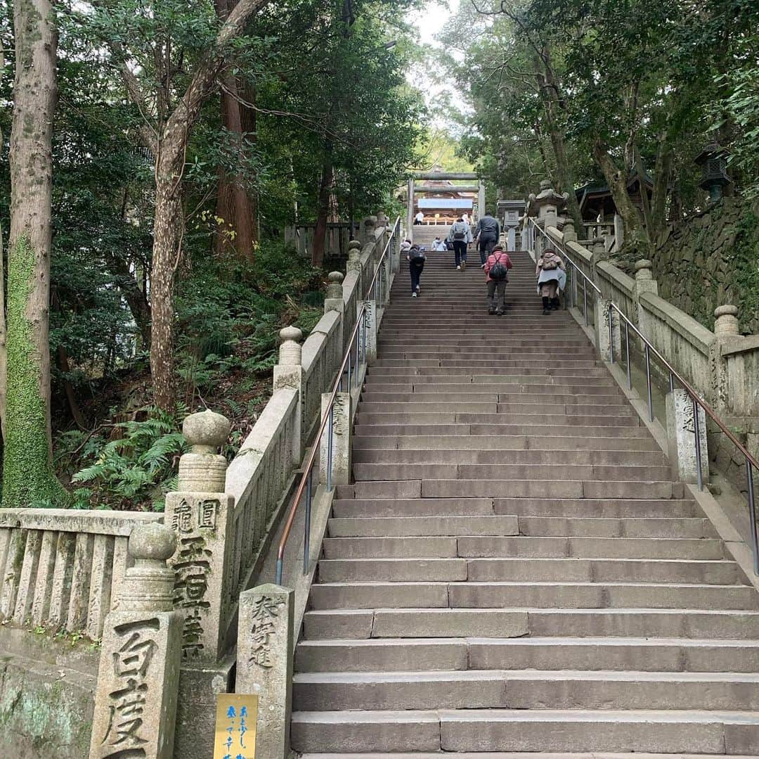 遠野舞子さんのインスタグラム写真 - (遠野舞子Instagram)「とは言え、初詣。 うどん好きな息子と。1300段、筋肉痛andうどん食べすぎ1.5キロ増加。  #こんぴらさん  #香川旅行  #中野うどん学校  #琴平」1月7日 23時47分 - maikotohno