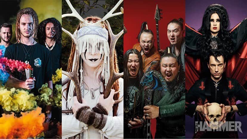 のインスタグラム：「Alien Weaponry. Heilung. The Hu. Twin Temple. Four amazing young bands. Four exclusive covers. The new issue of Metal Hammer is on sale across the UK right now 🤘」