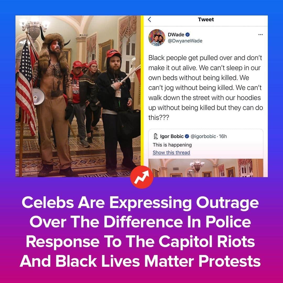 BuzzFeedさんのインスタグラム写真 - (BuzzFeedInstagram)「As rioters looted, smashed windows, and sprayed police officers with chemicals, people watching the chaos unfold on social media were denouncing the stark difference in response to the attack and last year's Black Lives Matter protests. Read the full story in the link in bio 👆」1月8日 1時00分 - buzzfeed