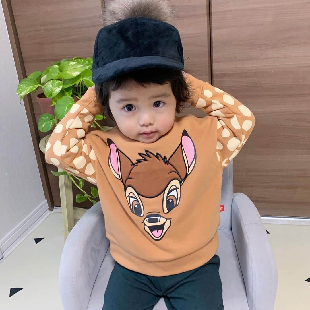 ともみさんのインスタグラム写真 - (ともみInstagram)「. 帽子被ってるから見えにくいけど はるくん髪の毛切りました✂︎ さっぱりして男の子っぽさが増した😊 . トレーナーは @babydoll_select ！ バンビかわいい〜💕 86cm12kgで100sizeがジャストでした👦 . @babydoll_select ではプレゼント企画も開催してるのでぜひチェックしてみてね〜✨  〈応募方法〉 1.@babydoll_selectをフォロー 2.babydoll _selectのプレゼントキャンペーンの投稿にいいね！ . .  #ベビドディズニーセレクト #ベビド #ディズニーコーデ #プレゼント企画 #babydoll #バンビ #disney #2歳 #2歳10ヶ月 #kidsfashion #kidsofinstagram #ootd #キッズコーデ」1月7日 16時39分 - yuzu_haru_18