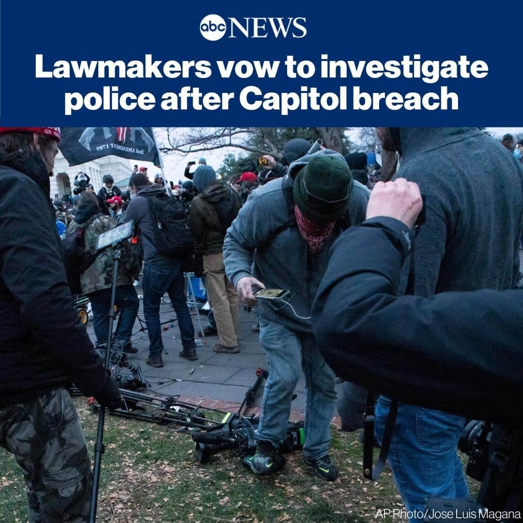 ABC Newsさんのインスタグラム写真 - (ABC NewsInstagram)「Lawmakers are vowing an investigation into how law enforcement handled Wednesday’s violent breach at the Capitol, questioning whether a lack of preparedness allowed a mob to occupy and vandalize the building. MORE AT LINK IN BIO.」1月7日 17時05分 - abcnews