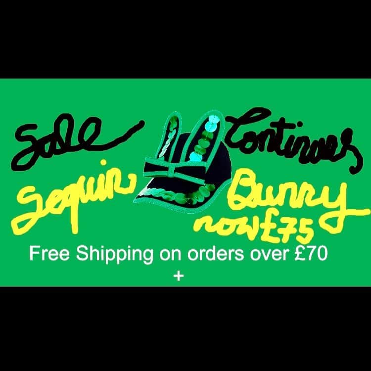 バーンストックスピアーズのインスタグラム：「Sale continues throughout January ! Sequin Bunny Caps now £75.  Click on the link in the bio....」