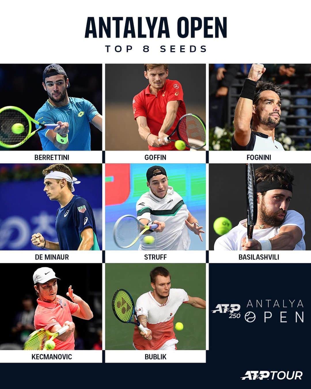 ATP World Tourさんのインスタグラム写真 - (ATP World TourInstagram)「Underway in the 2021 #ATPTour season 💪 Here are the top eight seeds at the @antalyaopen & @delraybeachopen 👀」1月7日 19時03分 - atptour