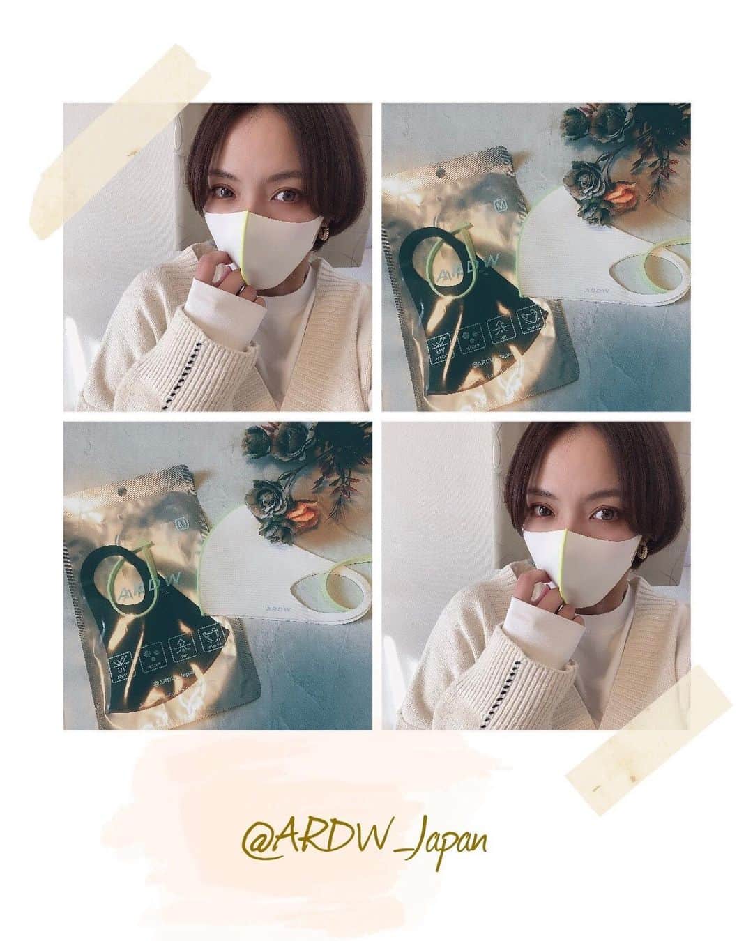 lily112988のインスタグラム：「: #mask . . おしゃれマスク みーつけた(σ´∀`)σ♡  @ardw_japan  #アルダウマスク   小顔&鼻が高く見える設計なんだって😳💛 なんと嬉しい🤭💕 センターのカラー刺繍が可愛い💛  抗菌防臭で 紫外線も90%カット‪✂︎‬ 3D立体設計だから 呼吸が苦しくない🙆🏻‍♀️💕  最初は派手かな？！ と思ったけど 意外と使いやすいし 褒めてもらうことが多い🤗💕  旦那さんにも狙われてるし (あげないけど🤭 つい先日 佐川のお兄さんにも 【それかっこいいっすね！】 って言われたよ😂 彼は本当に欲しそうだったので サイトをお教えしました😂  まだまだマスク生活は続きそう…… 機能性も良くて可愛いマスクで 日々がんばろーっ\(*°∀°*)/ . . . #ardw #ardwマスク #アルダウ #マスク #マスク女子 #マスクコーデ #おしゃれマスク #ファッションマスク #バイカラーマスク #小顔マスク #抗菌マスク #uvカットマスク」