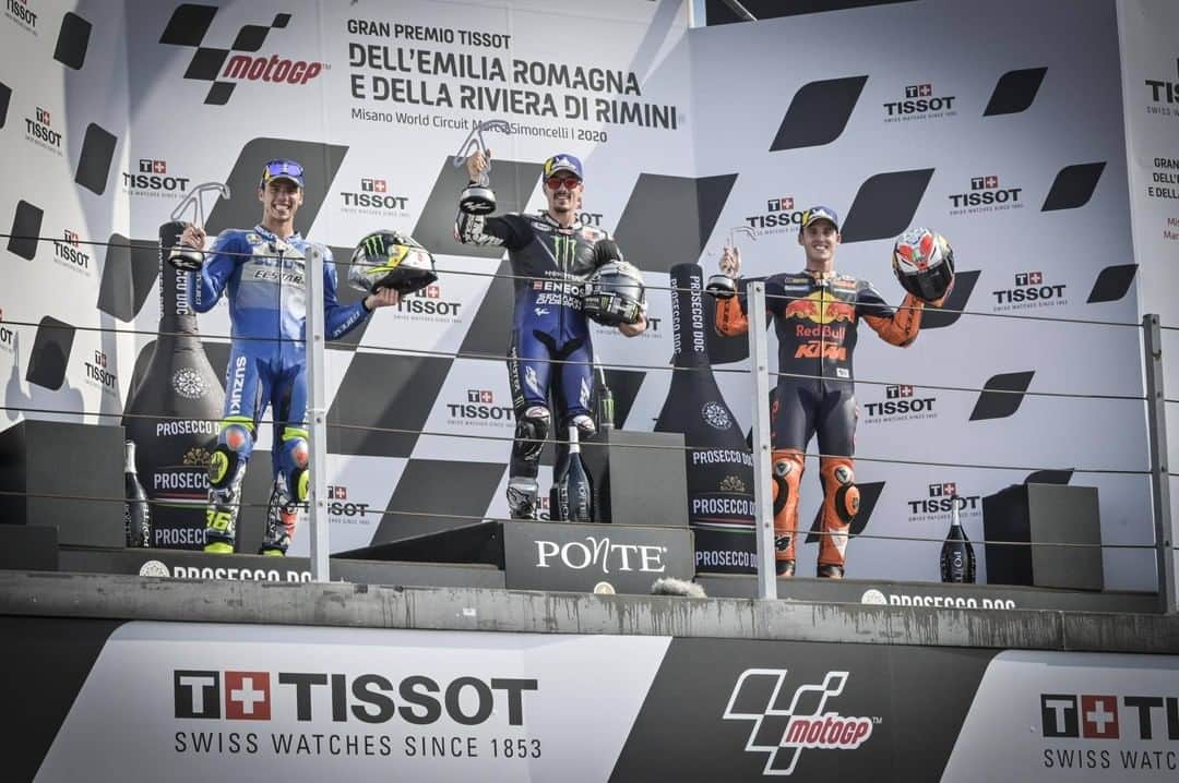 MotoGPさんのインスタグラム写真 - (MotoGPInstagram)「#MotoGP 2020 Podiums Review 🏁 // #EmiliaRomagnaGP 🥇 @maverick12official 🥈 @joanmir36official 🥉 @polespargaro #Podium #Motorcycle #Racing #Motorsport」1月7日 22時00分 - motogp