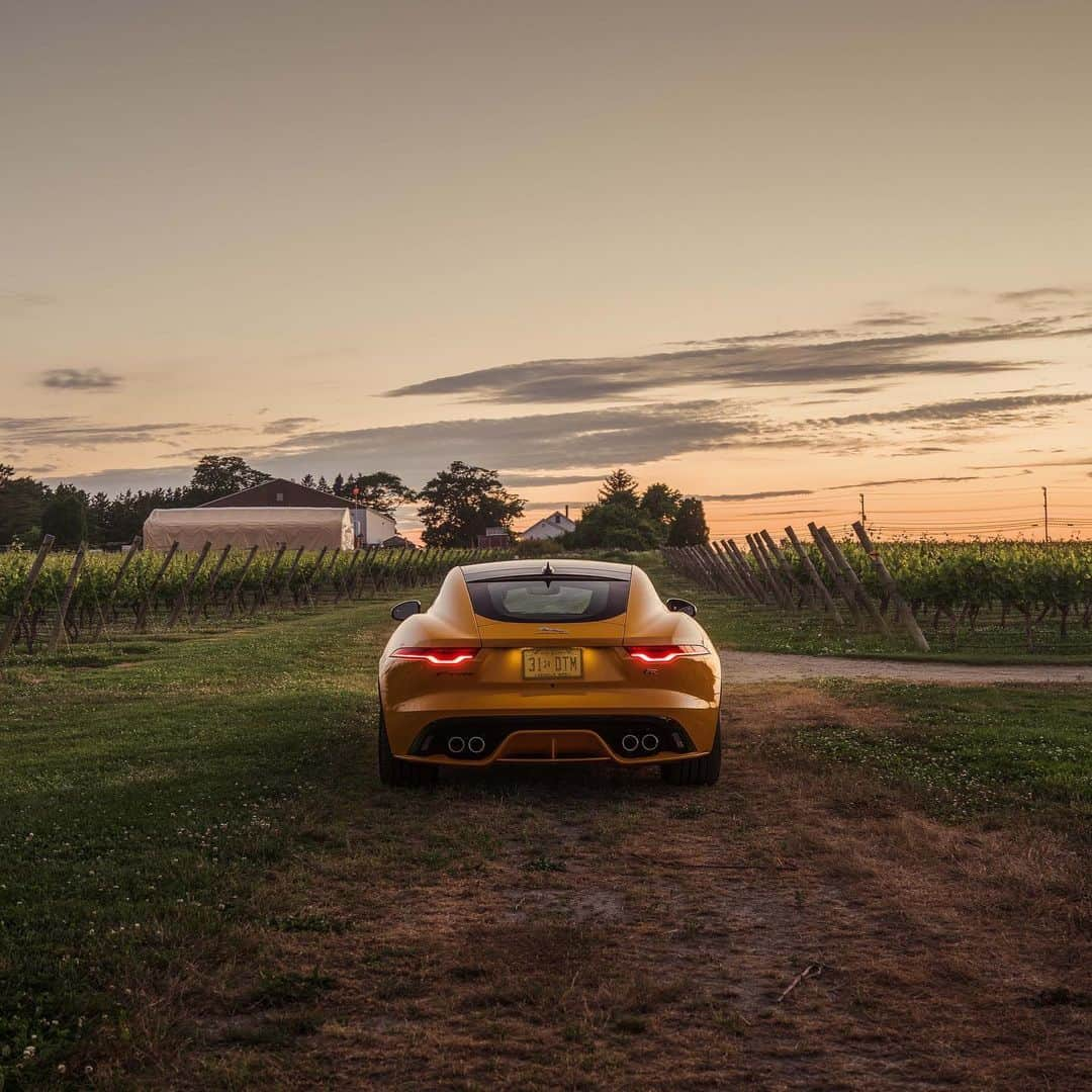 Jaguarさんのインスタグラム写真 - (JaguarInstagram)「A #RhodeIsland sunset and the #Jaguar #FTYPE in Sorrento Yellow. The perfect pairing.   #Coupé #Luxury #Premium #Exclusive #Performance #Sport #SportsCar #CarsofInstagram #InstaCar #NewEngland #USA」1月7日 22時05分 - jaguar