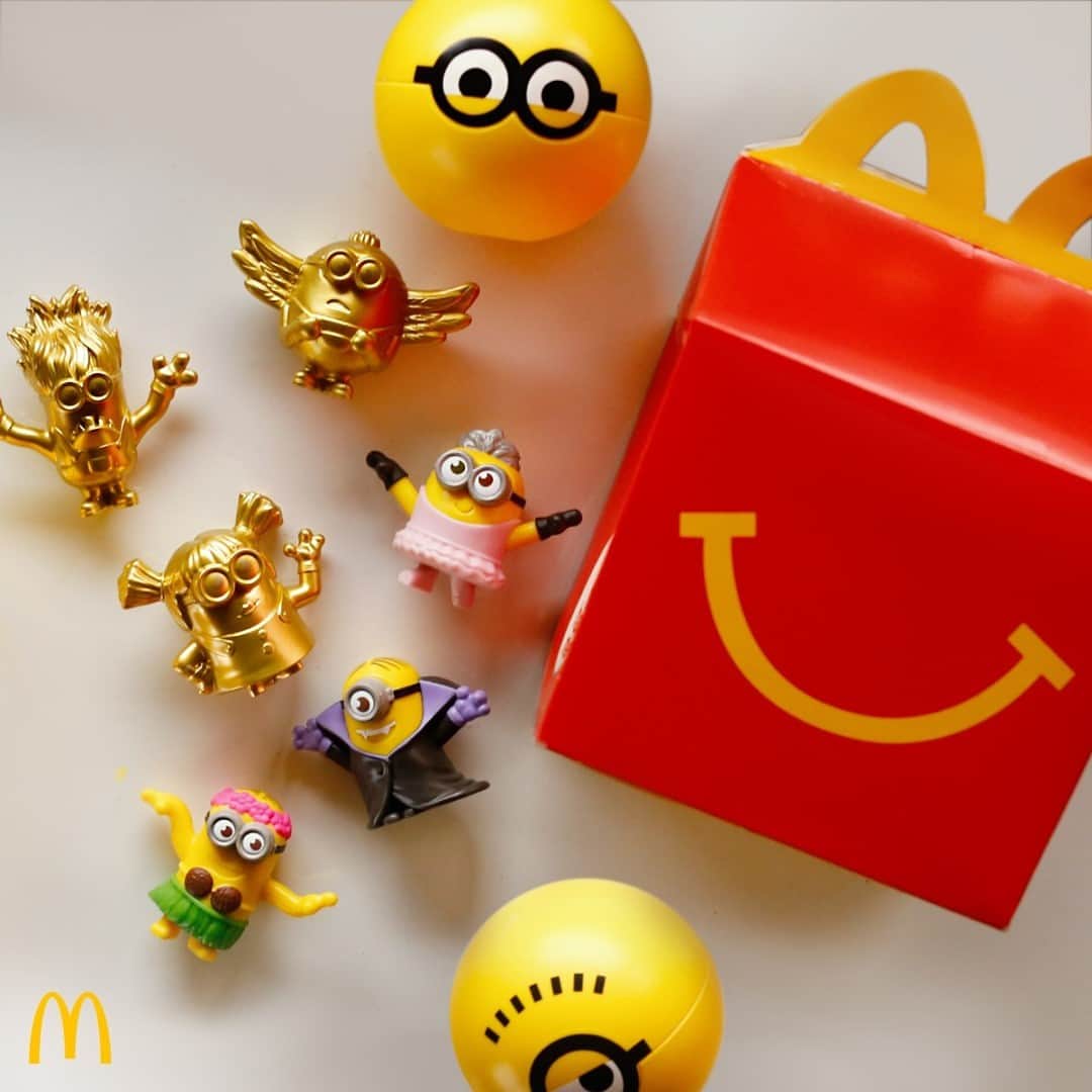 McDonald's Philippinesのインスタグラム：「Get ready for some crazy fun this weekend with these cute and little Minions!   Buy a Happy Meal starting at Php 90 and get a surprise Minion toy in a capsule!  Order now via McDelivery.」