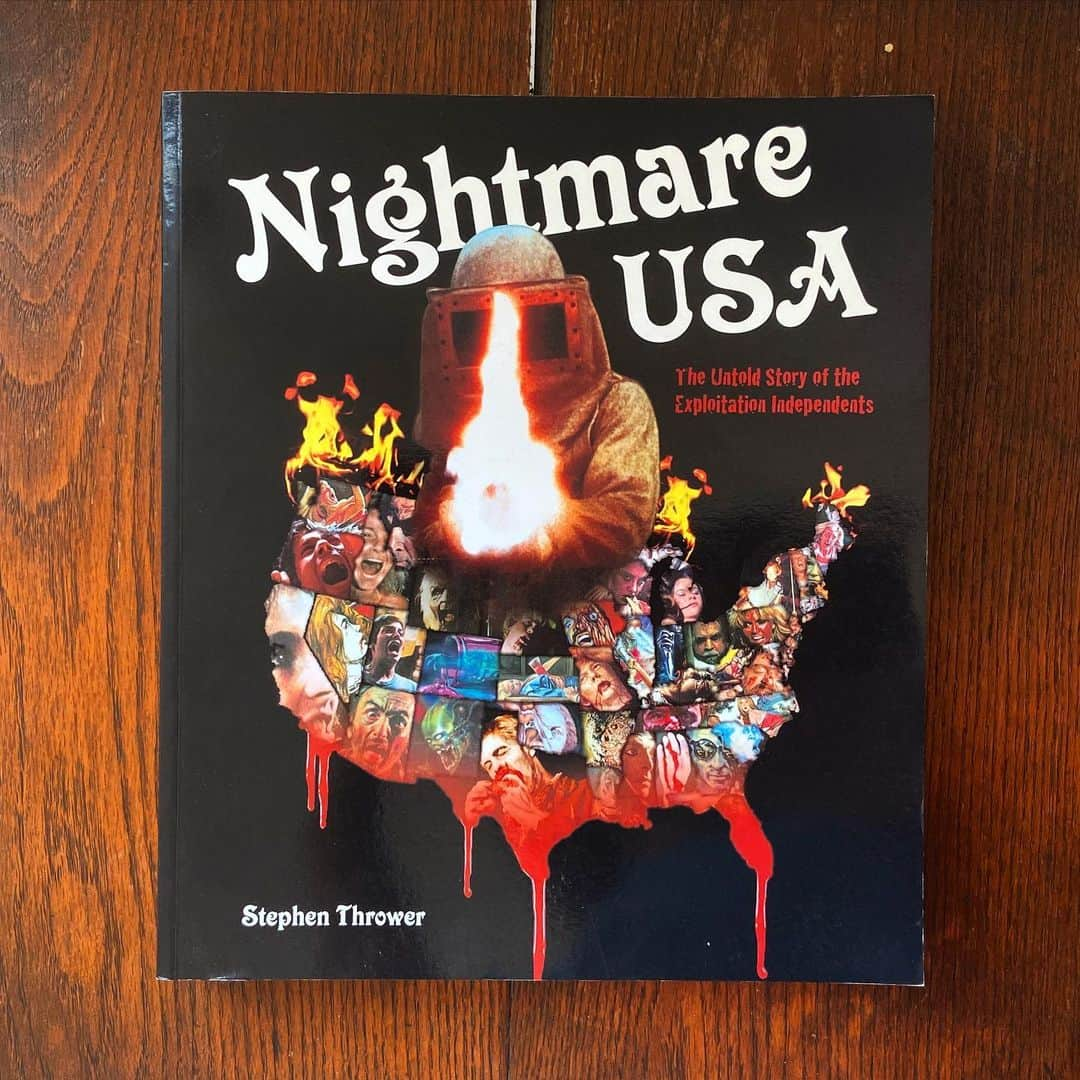 ケンゾーミナミのインスタグラム：「Many many years ago, I thought about posting this simply because it essentially is just a book on exploitation independent horror cinemas (I bought it at Kim’s!), but even then I was already thinking “but I don’t want to be too on the nose”. Then I thought about posting this earlier last year, and thought “I really don’t want to be too on the nose, or I don’t mean to be sensationalist”. (Especially when the west coast started having “Fire Season”.) And on Nov 7th, I naively thought “Maybe I will never post that book” for about 30 seconds but this title got more and more relevant (or less and less amusing) every year, every month, and every week. And I didn’t mean to post this as a first image of this new year, but at this point I feel like I have been jinxing it by holding off on it and it needed to be exorcised somehow by being released from my draft section after sitting there for all these years. So I might as well post it now than any other time in the history.  #nightmareusa #stephenthrower」