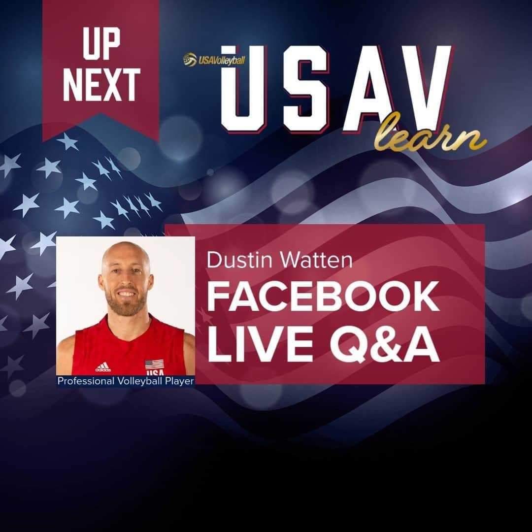 USA Volleyballさんのインスタグラム写真 - (USA VolleyballInstagram)「Join us tomorrow on the USAV Facebook at 11am PT for a special #USAVlearn Live Q&A with @dustinwatten! He will talk about playing professionally in Poland, what he's doing to give back to the volleyball community and more!  Drop your ❓ for Dustin the comments and we'll see you tomorrow!」1月8日 4時00分 - usavolleyball