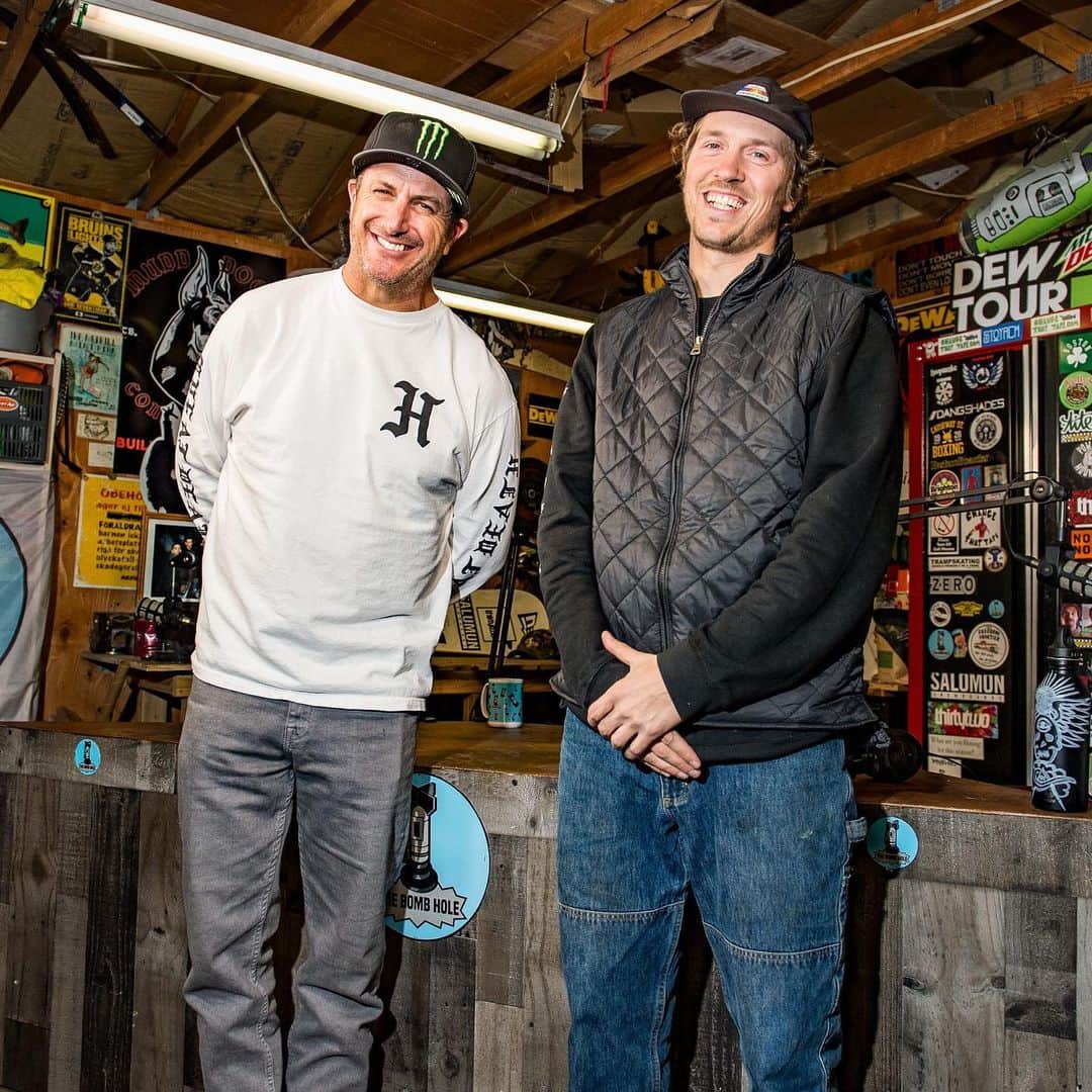 ケン・ブロックのインスタグラム：「I recently sat down for a long interview on what I think is the best podcast in the snowboard market right now - @TheBombHole Podcast done by Chris Grenier (pro rider and X Games Gold medalist) and Ethan Stone (super rad photographer) - for a deep dive into my history thru action sports, racing, business, and everyday life. Check it out wherever you consume podcasts! #TheBombHole」